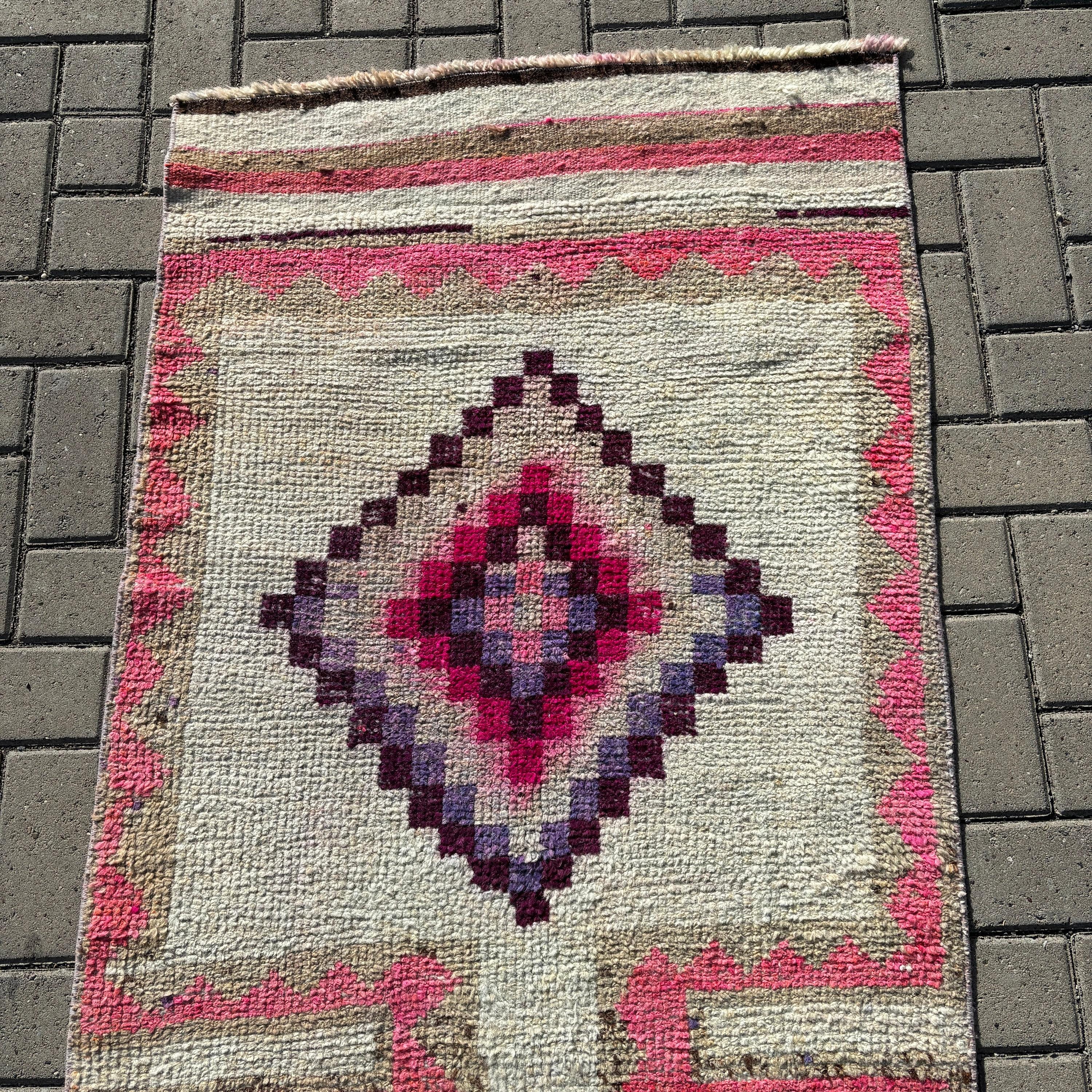 2.8x11.2 ft Runner Halıları, Bej Oushak Halısı, Düz Dokuma Halıları, Türk Halısı, Boho Halısı, Vintage Halı, Vintage Runner Halısı, Nötr Halılar, Merdiven Halıları