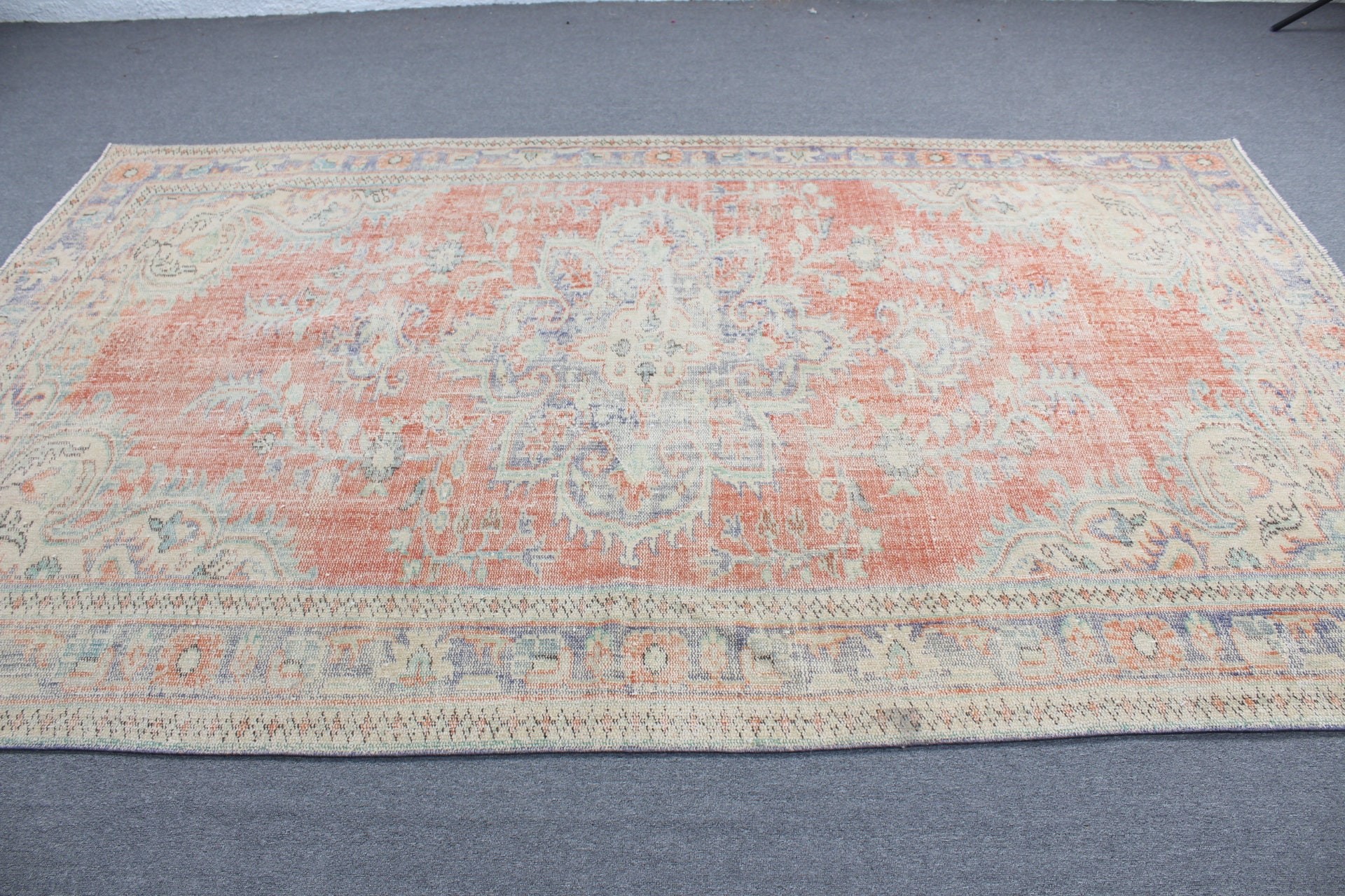 Anadolu Halıları, Turuncu Oushak Halıları, Salon Halısı, 6x10 ft Büyük Halılar, Boho Halıları, Türk Halısı, Yemek Odası Halısı, Vintage Halı, Fas Halısı