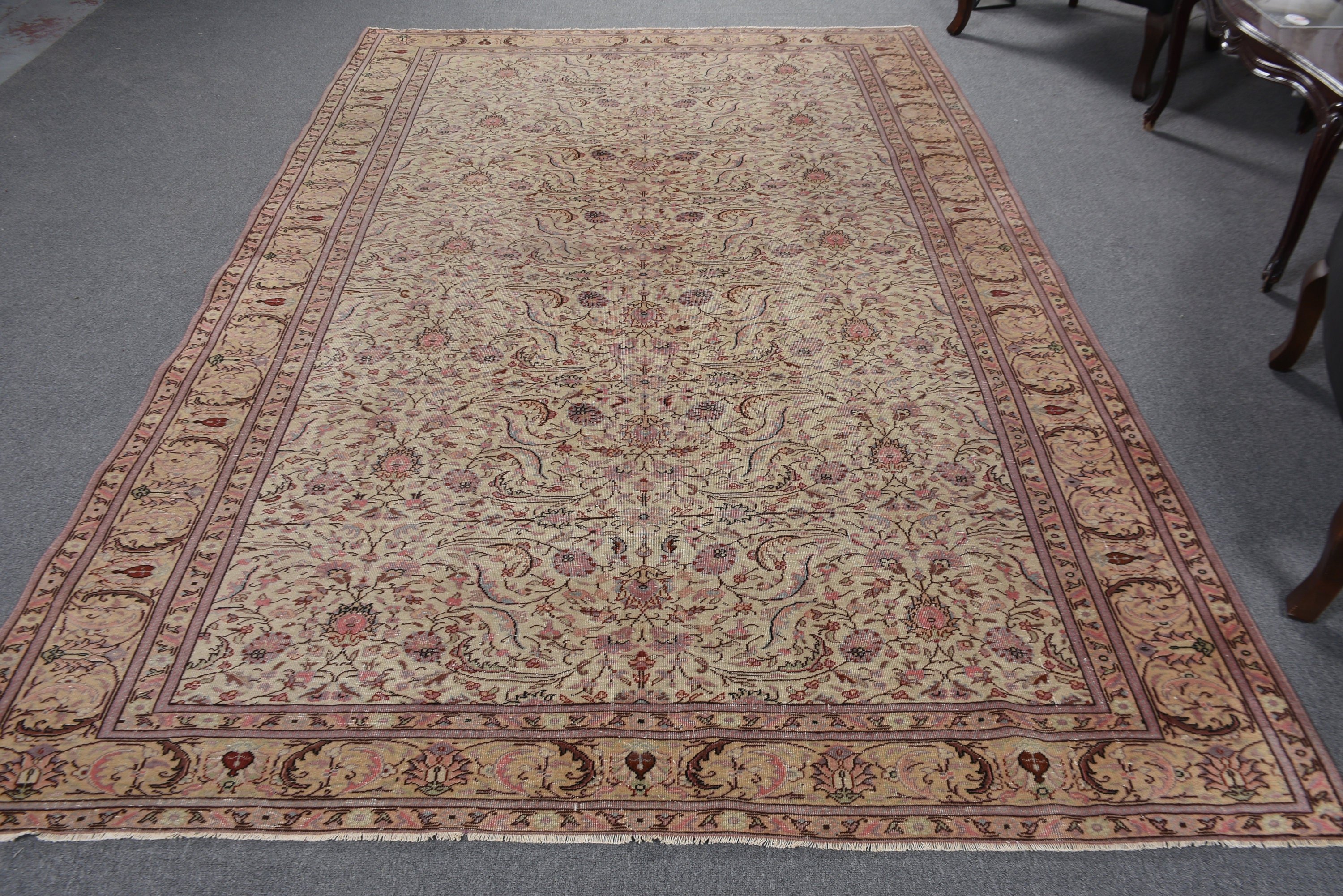 Yatak Odası Halıları, Fas Halıları, Vintage Halı, 6.2x9.5 ft Büyük Halılar, Türk Halısı, Büyük Vintage Halı, Bej Ev Dekor Halıları, Yatak Odası Halıları