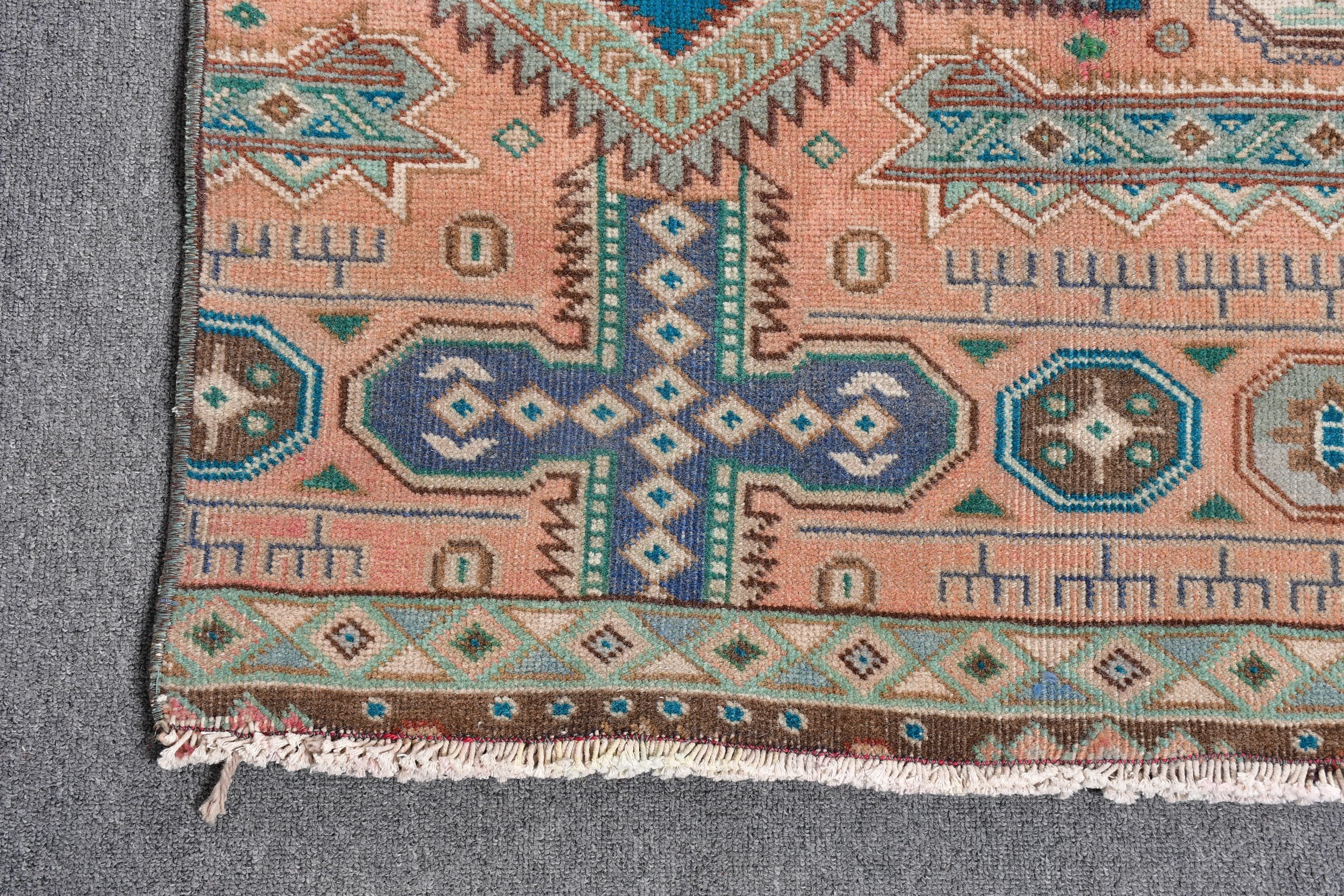 Kitchen Rug, Kilim, Anatolian Rug, Turkish Rug, 4.1x9.9 ft Large Rugs, Salon Rugs, Vintage Rug, Large Boho Rugs, Floor Rugs, Blue Cool Rugs