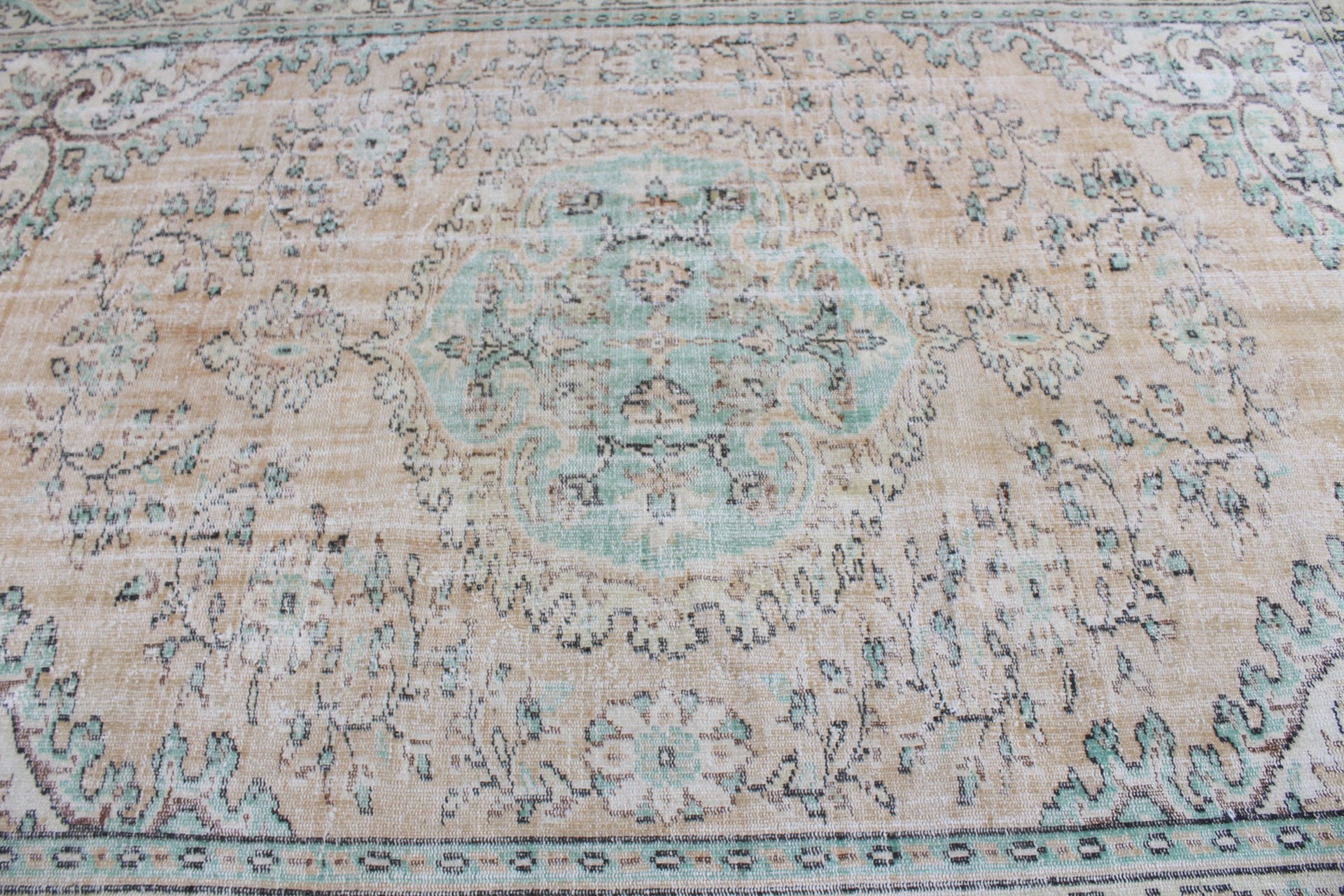 Türk Halıları, Yer Halısı, Turuncu Anadolu Halısı, Anadolu Halısı, Yatak Odası Halısı, Vintage Dekor Halısı, Vintage Halısı, Salon Halısı, 6,3x9,1 ft Büyük Halılar