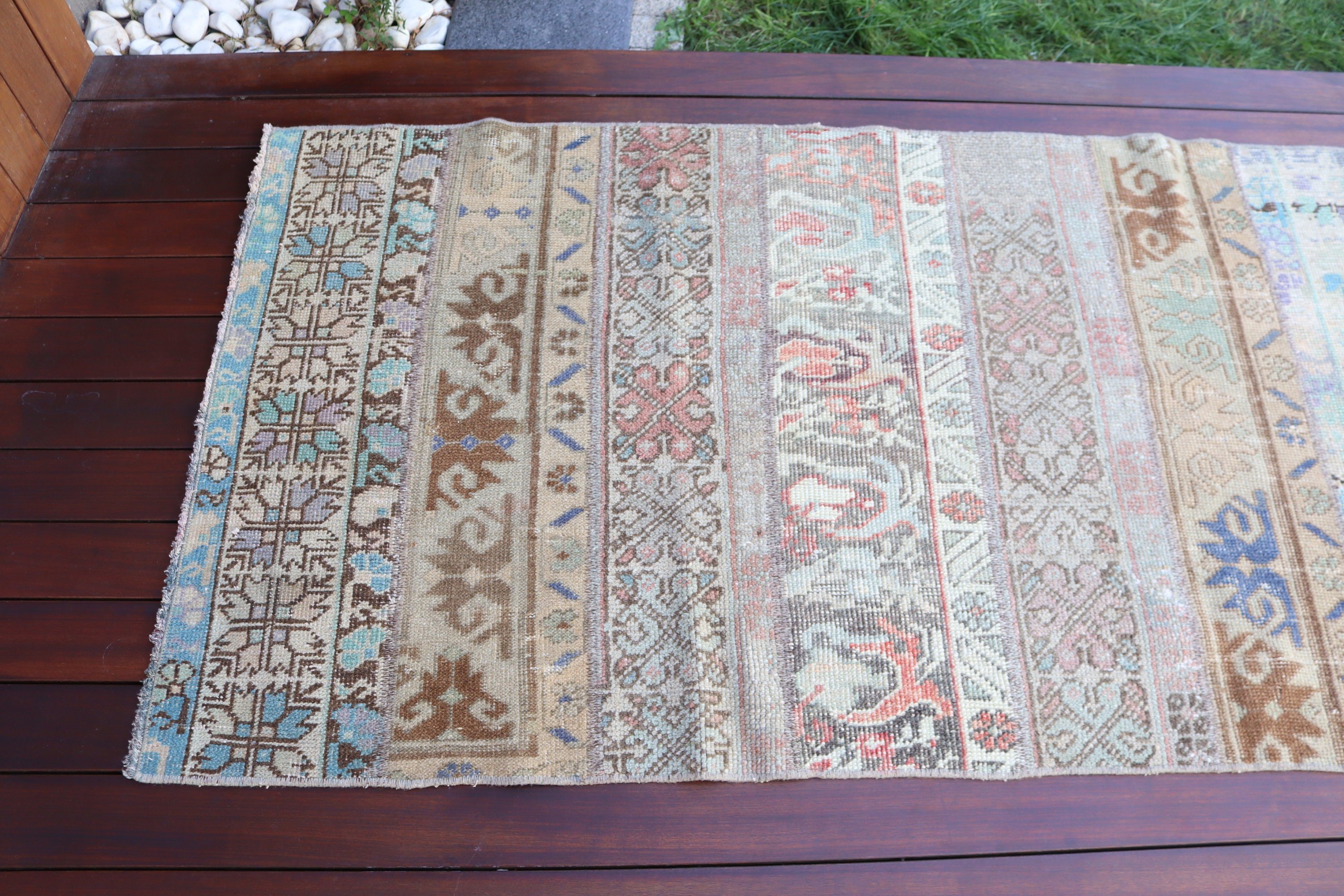 Fas Halısı, Yün Halılar, 2,9x8,2 ft Runner Halıları, Vintage Halı, Koridor Halıları, Türk Halısı, Beni Ourain Runner Halısı, Kahverengi Modern Halı