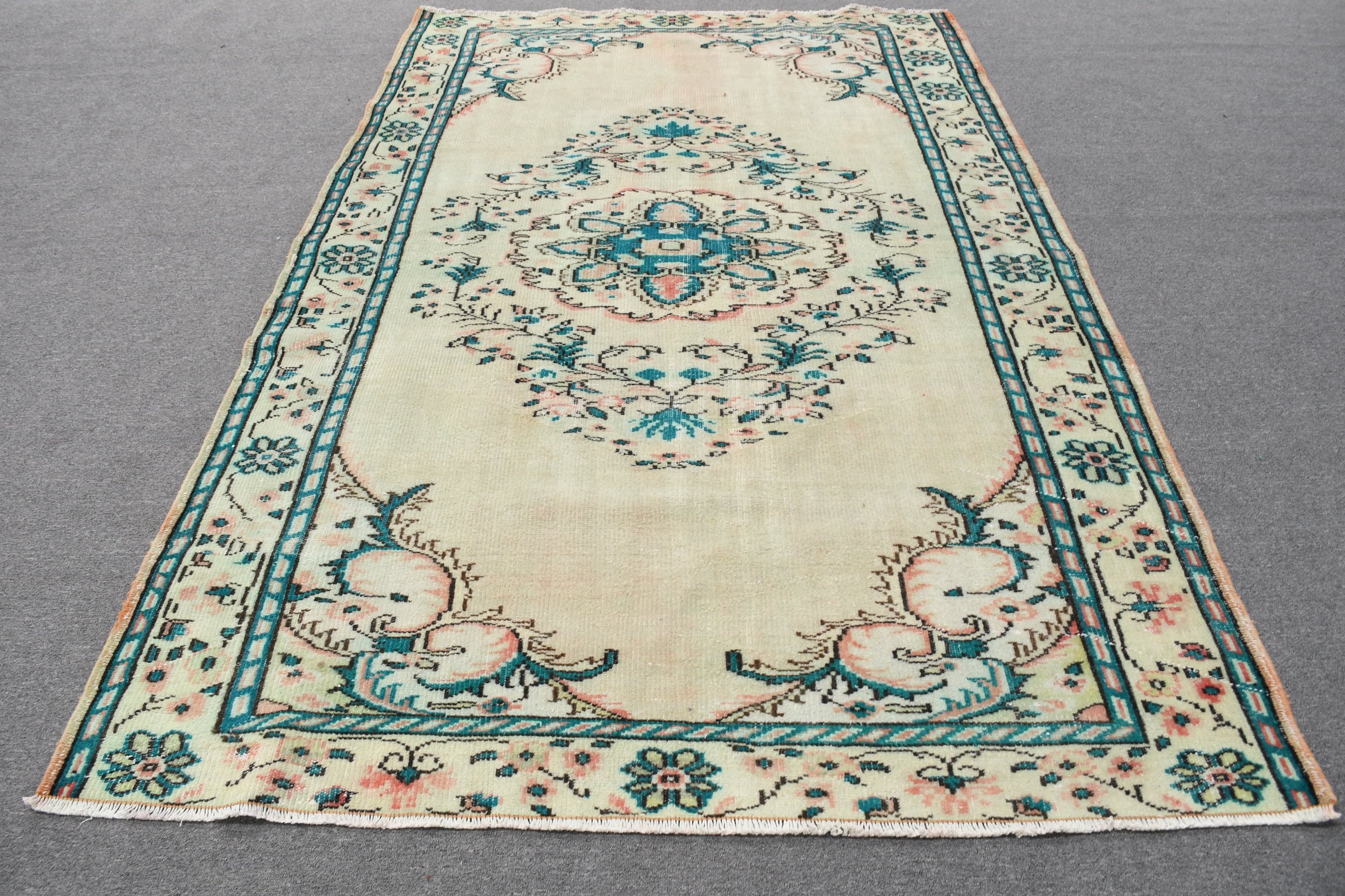 Floor Rug, Oushak Rug, Vintage Rugs, Turkish Rug, Bedroom Rug, Dining Room Rug, Rugs for Salon, 5.6x8.6 ft Large Rug, Beige Antique Rugs