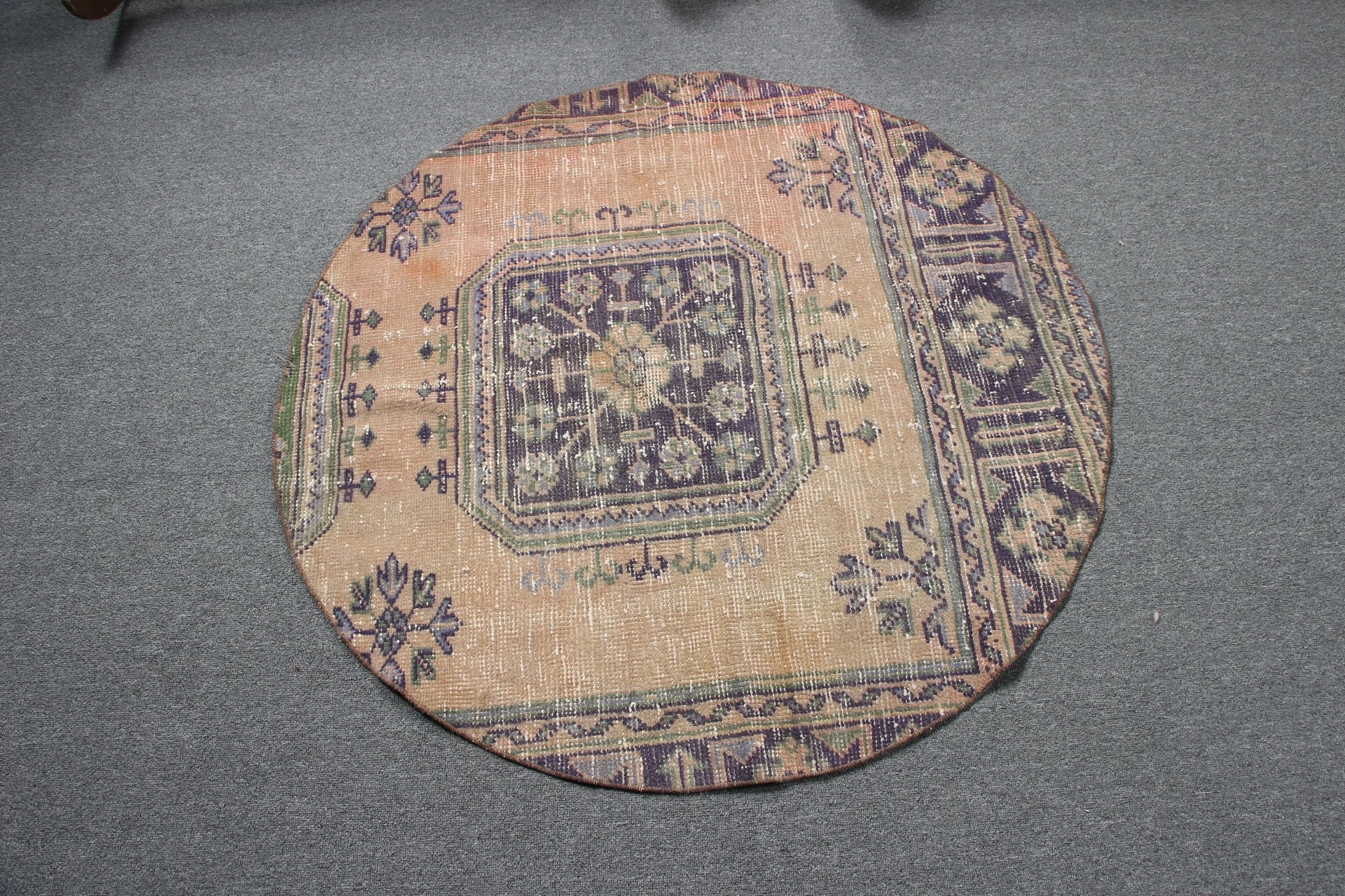 Duvara Asılı Halı, Kahverengi Yer Halıları, Yatak Odası Halısı, Vintage Halı, Türk Halısı, 3.6x3.6 ft Küçük Halı, Mutfak Halısı, Banyo Halıları, Boho Halı