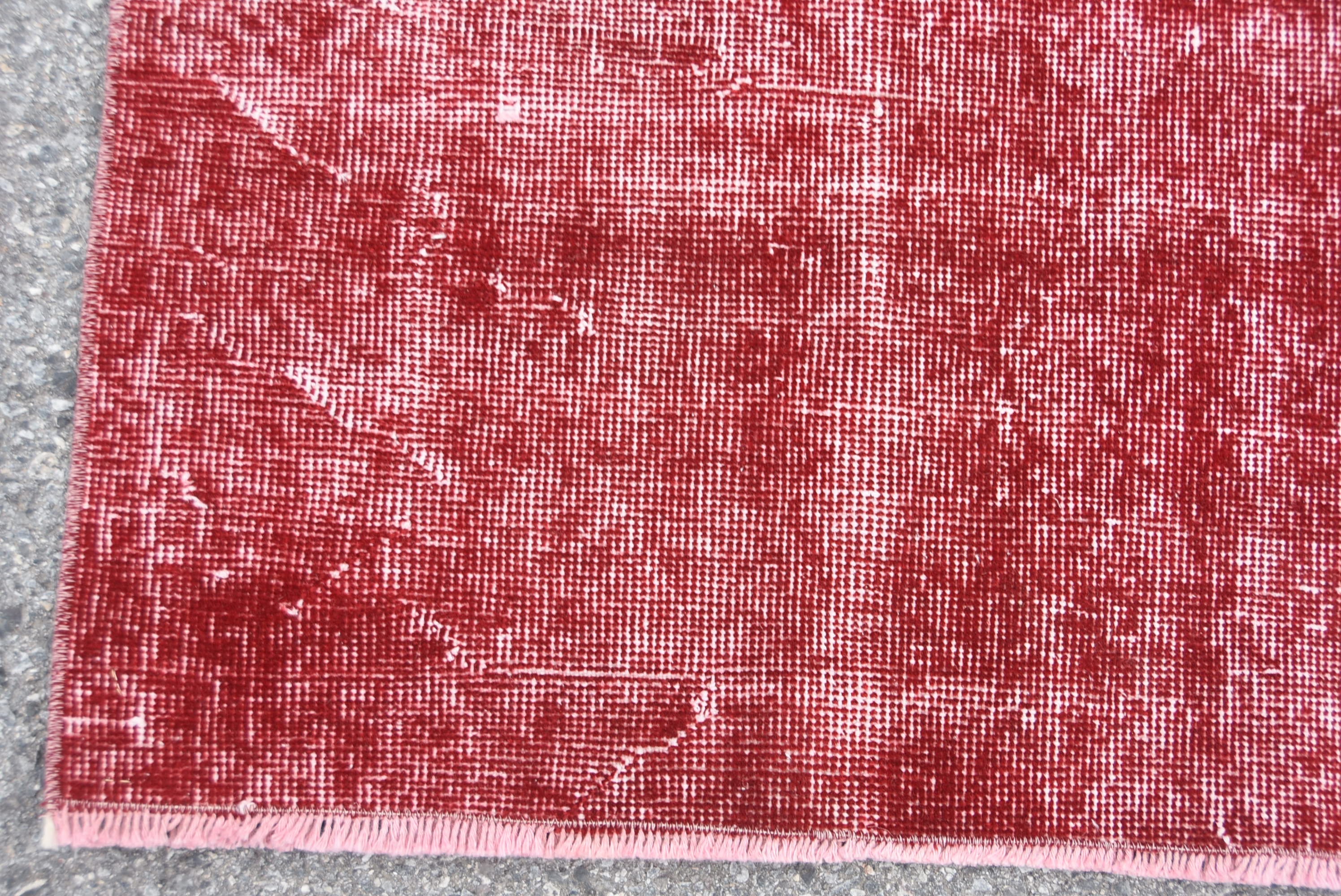 Oriental Rugs, 3.1x11.9 ft Runner Rugs, Red Oushak Rugs, Hallway Rug, Vintage Rug, Home Decor Rug, Turkish Rug, Corridor Rug, Floor Rugs