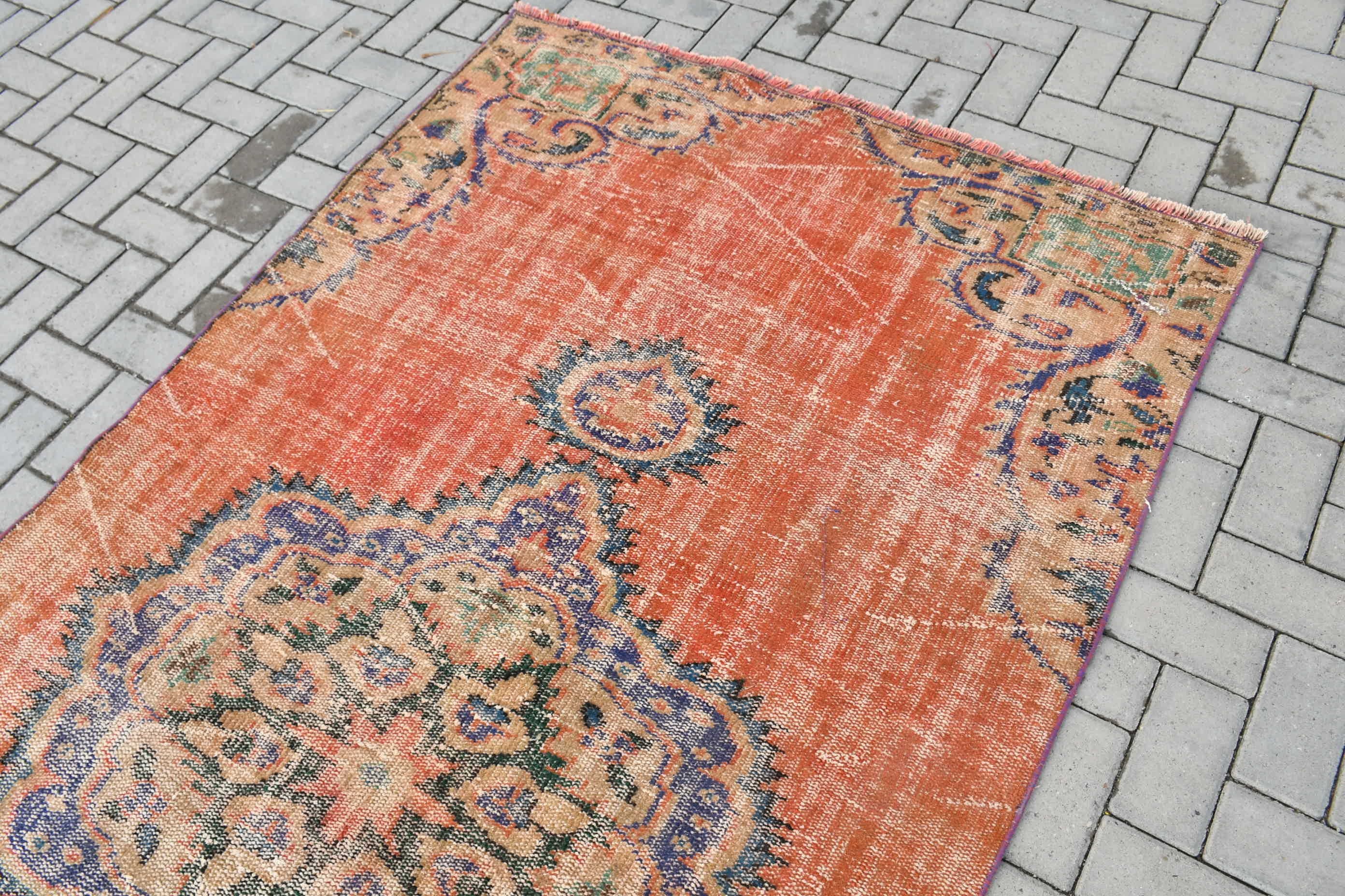 Vintage Decor Rug, Rugs for Indoor, Art Rugs, Turkish Rugs, Red  4.4x8.7 ft Area Rug, Vintage Rug, Floor Rug, Home Decor Rug