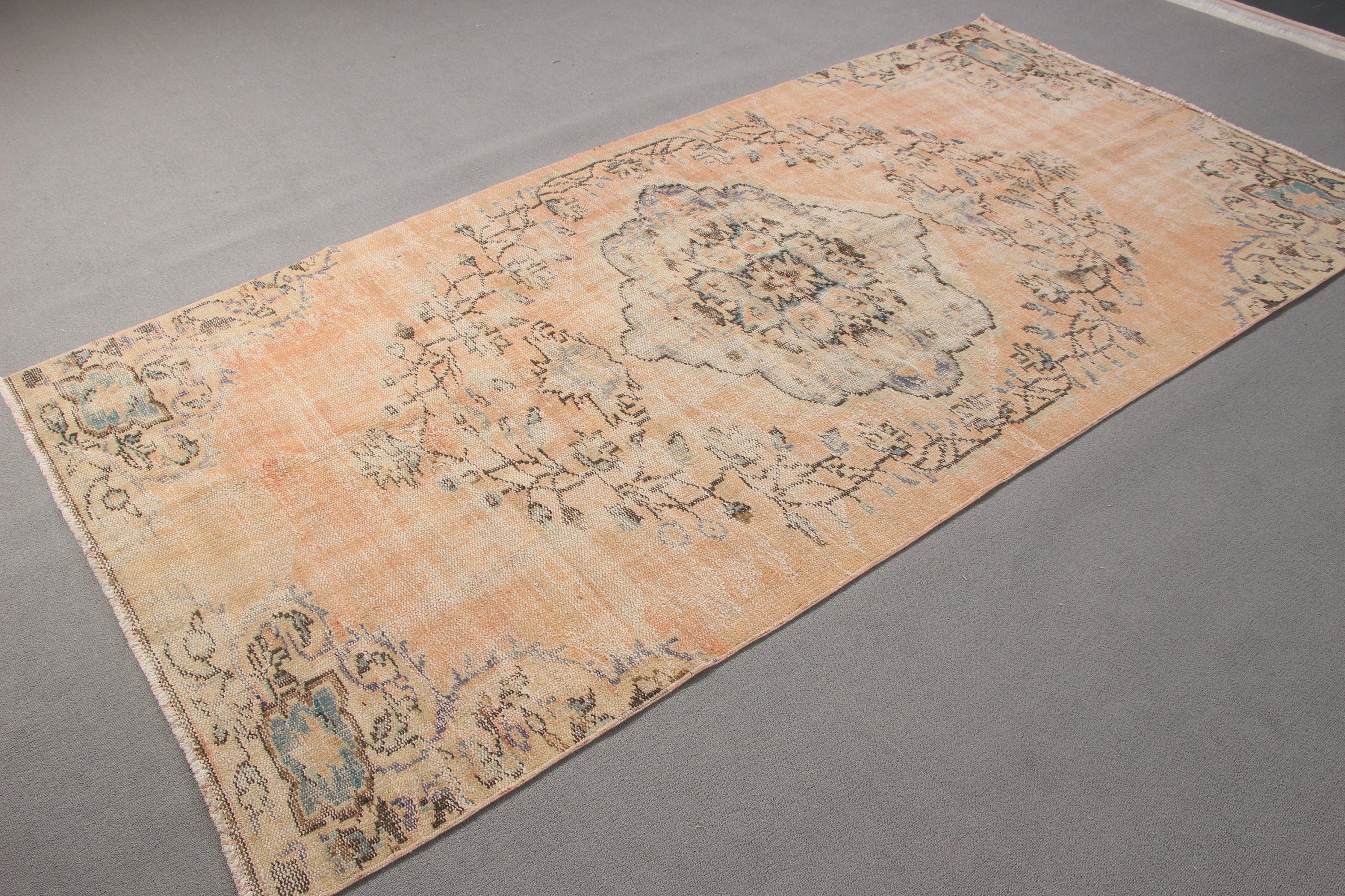 Boho Area Rugs, Orange Neutral Rug, Artistic Rug, Oriental Rug, 4.3x8.3 ft Area Rugs, Oushak Area Rug, Cool Rug, Vintage Rugs, Turkish Rug