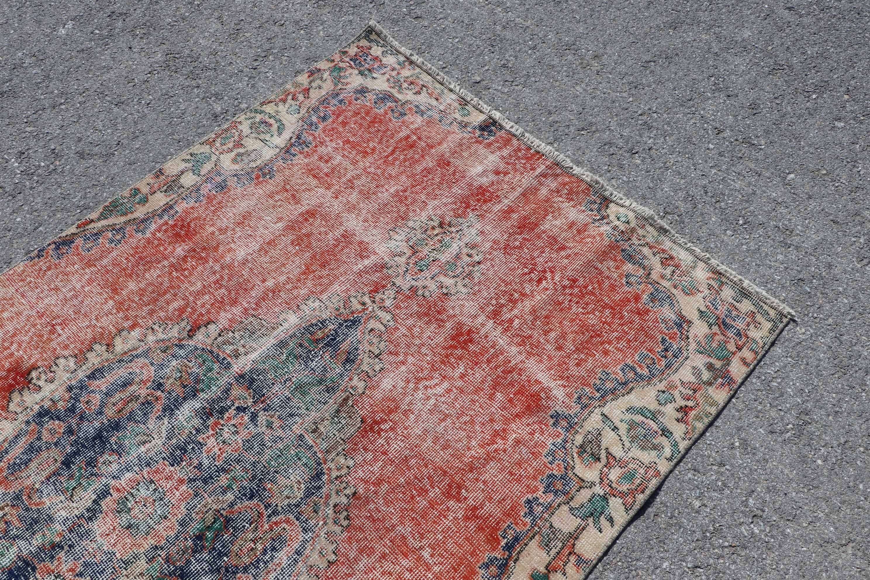 Red Cool Rugs, 4x7.5 ft Area Rug, Dining Room Rugs, Living Room Rugs, Vintage Rug, Floor Rug, Turkish Rug, Kitchen Rugs, Vintage Decor Rug