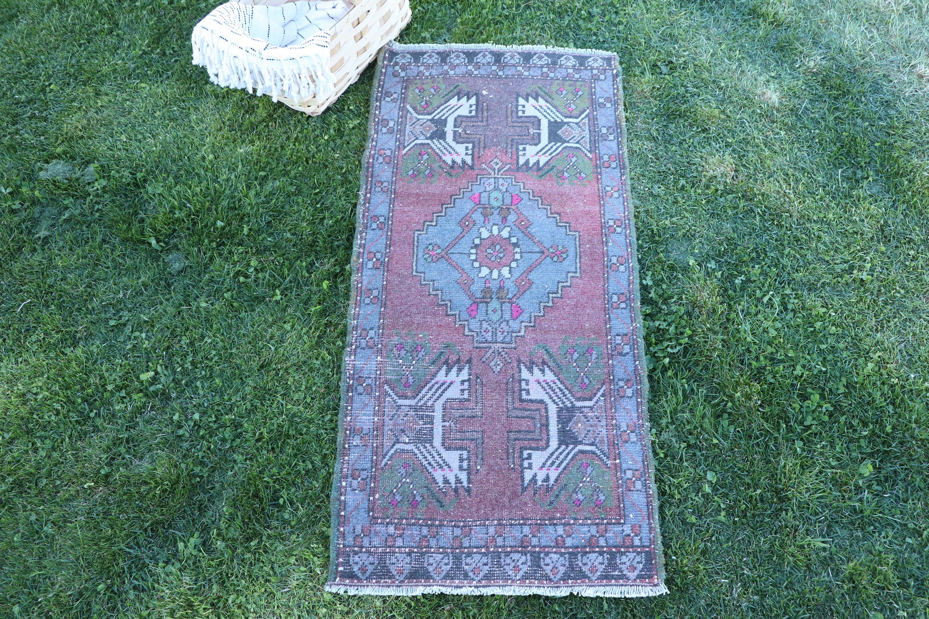 Bath Rugs, Turkey Rugs, Vintage Rug, Turkish Rugs, Oriental Rugs, Purple Statement Rug, Boho Rugs, 1.6x3.6 ft Small Rugs, Wall Hanging Rugs