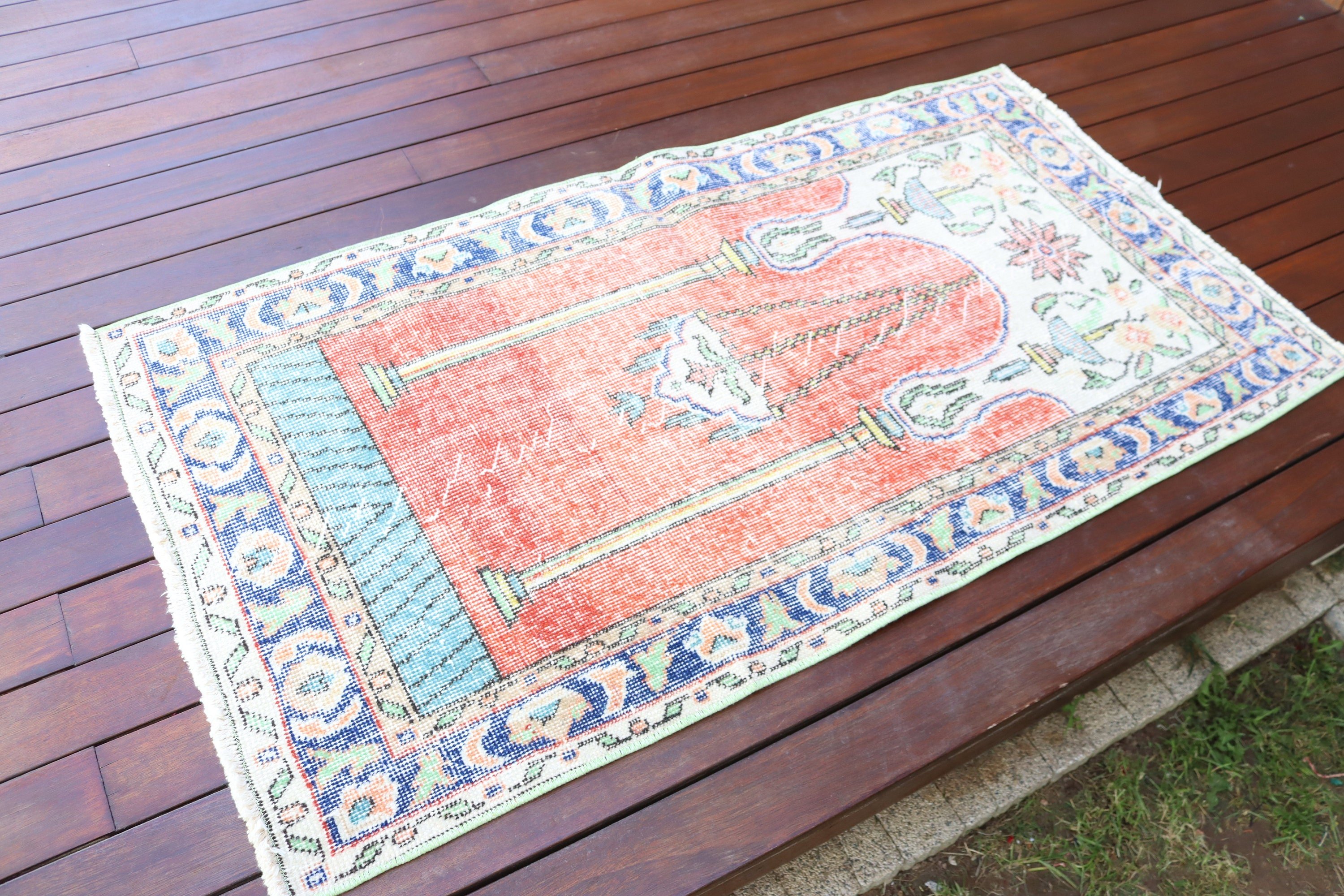 Aztec Rug, Small Boho Rugs, Handwoven Rug, Statement Rugs, Turkish Rug, Door Mat Rug, Red Flatweave Rug, 2.6x4.8 ft Small Rug, Vintage Rugs