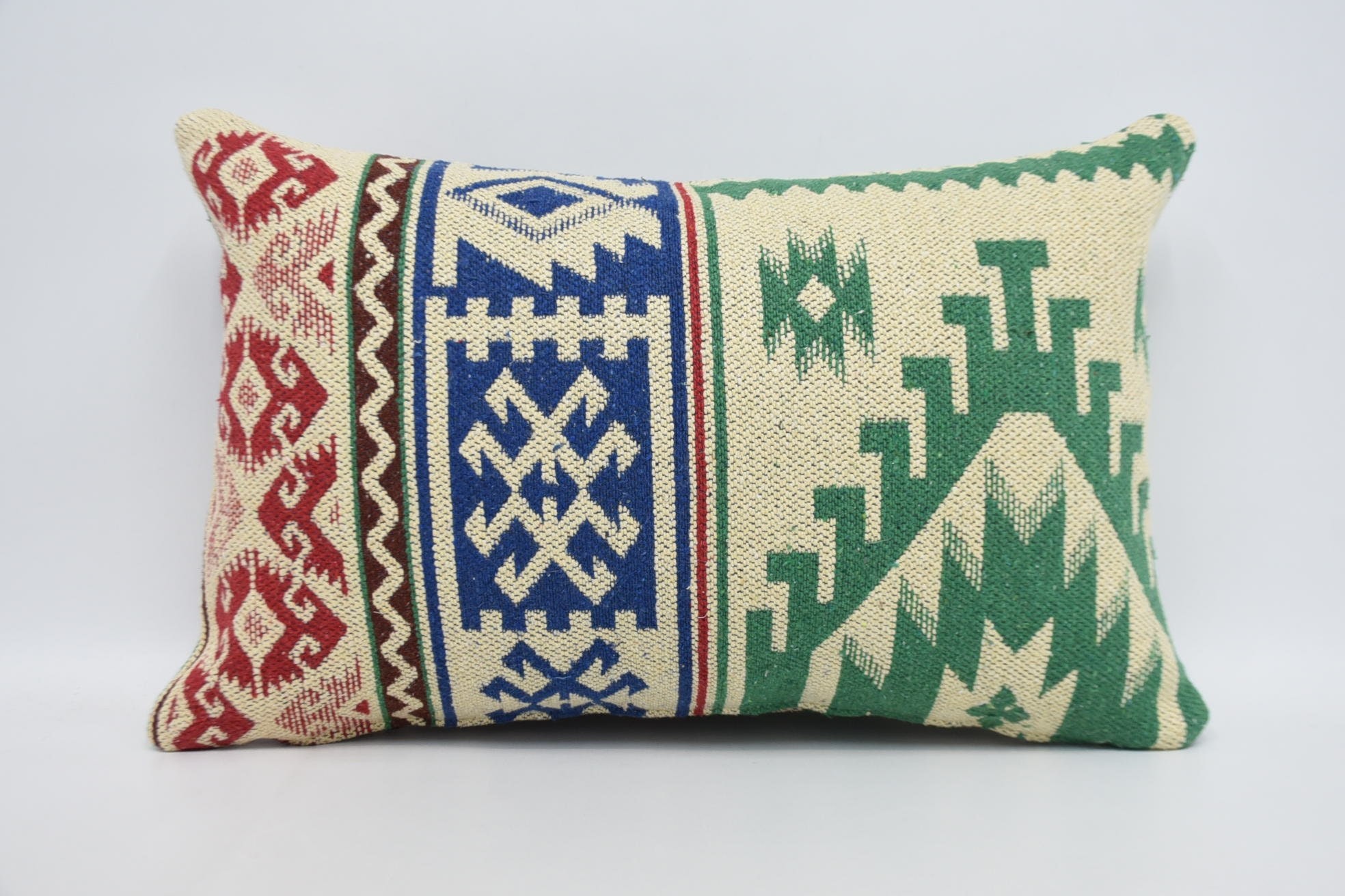 Pillow for Couch, Living Room Throw Pillow, 16"x24" Blue Pillow Case, Vintage Kilim Throw Pillow, Bed Cushion Cover, Home Decor Pillow