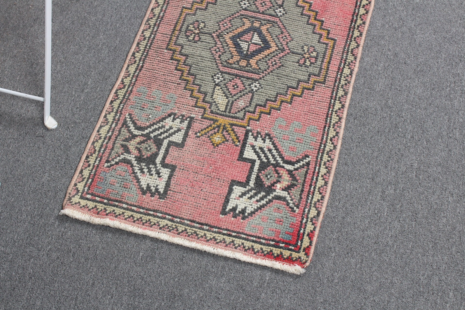 Bath Rug, Cool Rug, Home Decor Rug, Old Rug, Car Mat Rugs, Rugs for Door Mat, Pink Wool Rug, Turkish Rug, 1.6x3.1 ft Small Rug, Vintage Rug