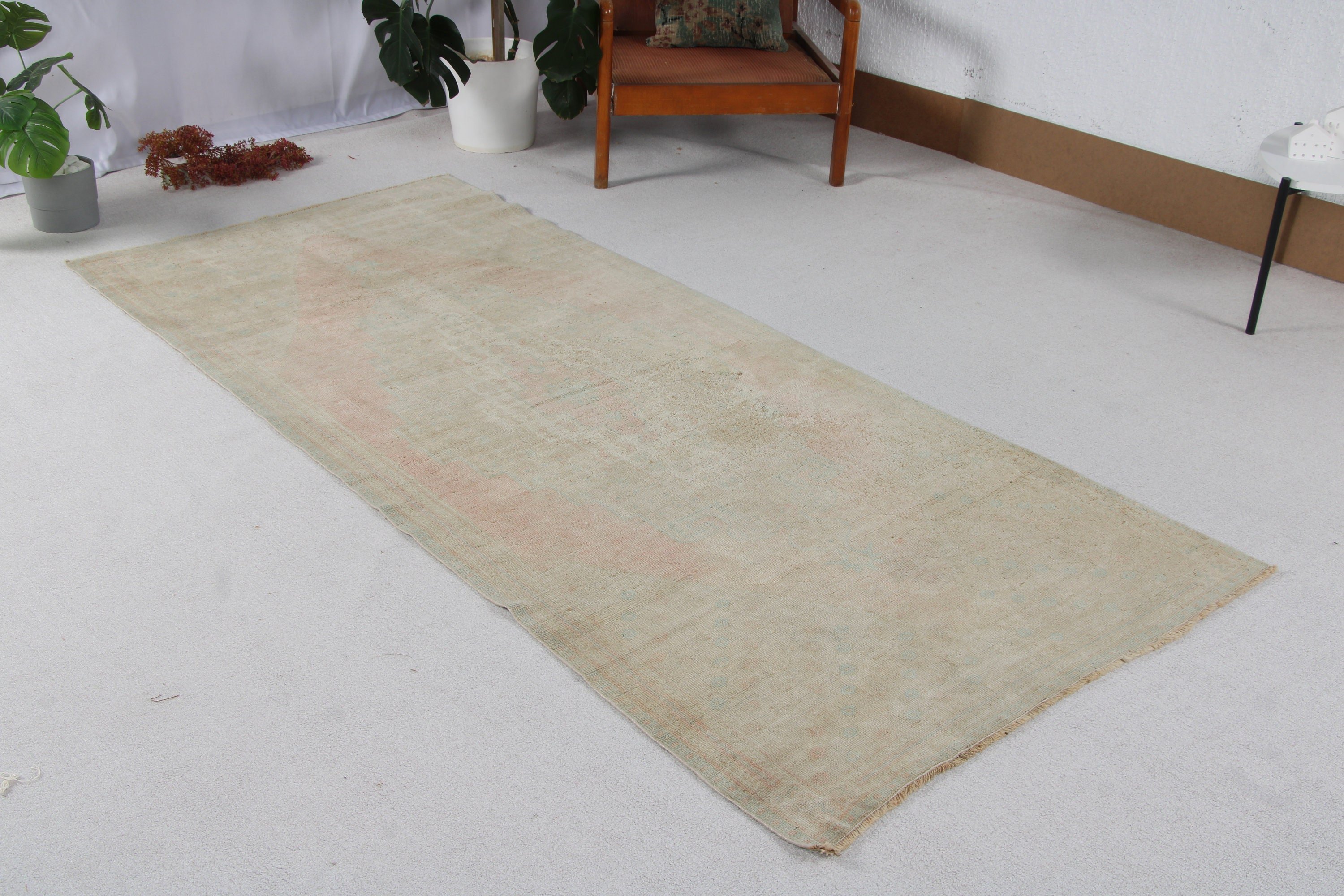 Rugs for Area, 3.5x8.2 ft Area Rugs, Green Neutral Rugs, Vintage Rug, Luxury Rugs, Turkish Rug, Bedroom Rugs, Modern Rug, Indoor Rug