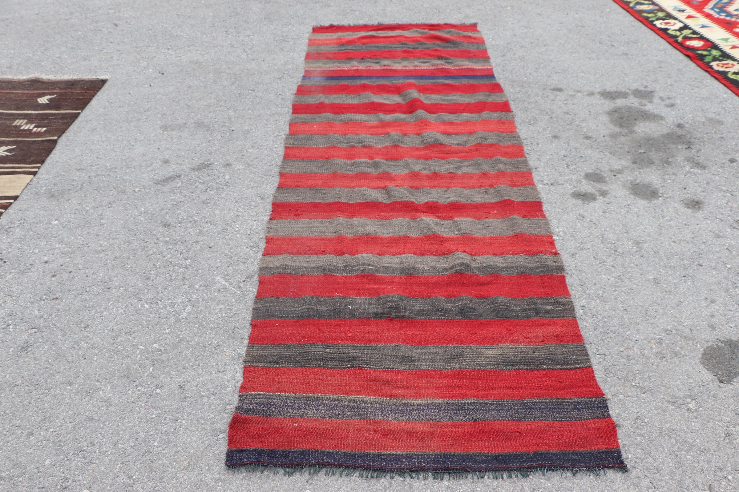 Turkish Rugs, Rugs for Stair, Red Kitchen Rug, Kilim, 3x8.8 ft Runner Rug, Vintage Decor Rugs, Vintage Rugs, Floor Rug, Stair Rug, Wool Rug