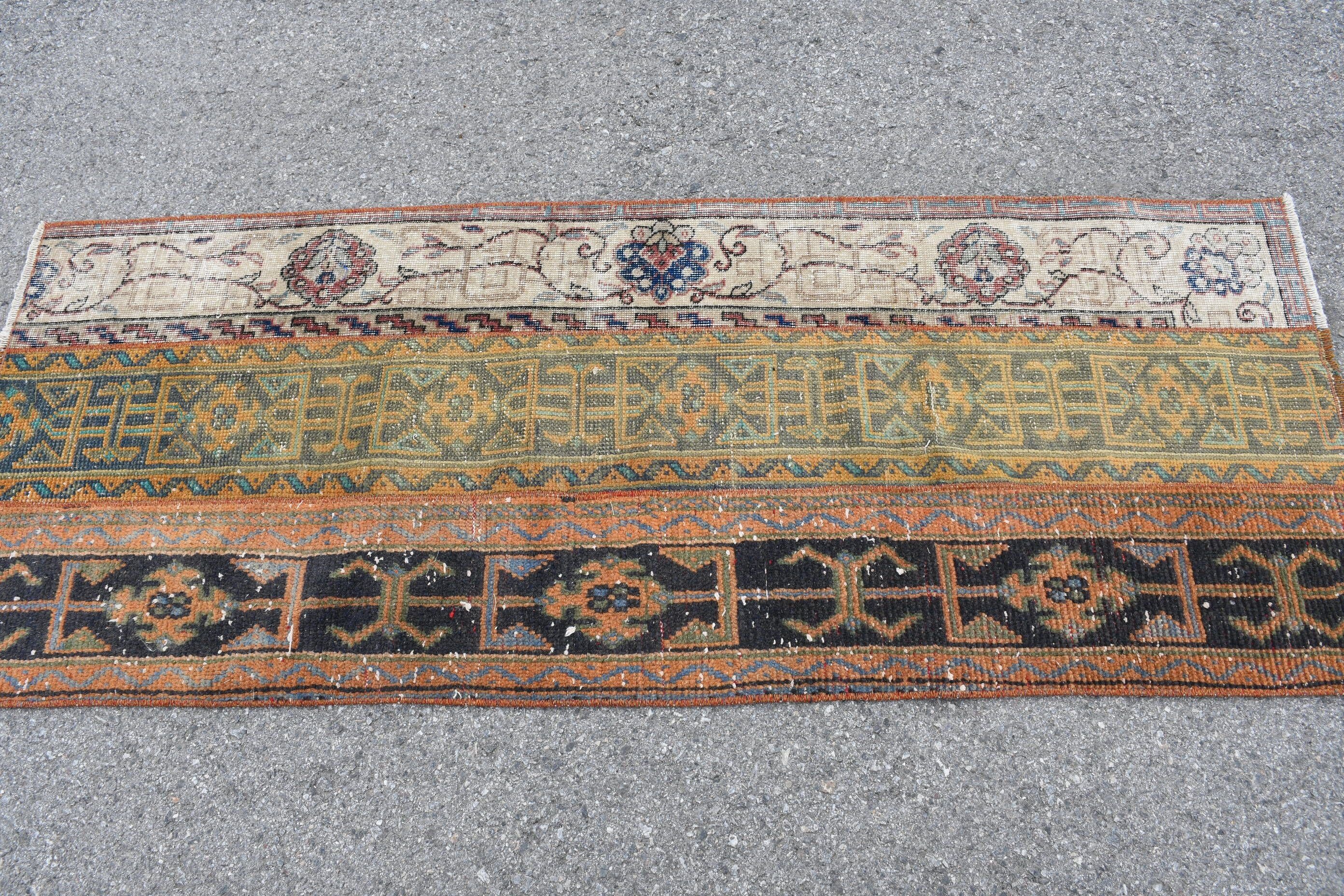 Anatolian Rugs, Vintage Rug, Art Rug, Corridor Rug, Rugs for Corridor, Brown Kitchen Rug, Turkish Rug, 2.3x5.9 ft Runner Rugs