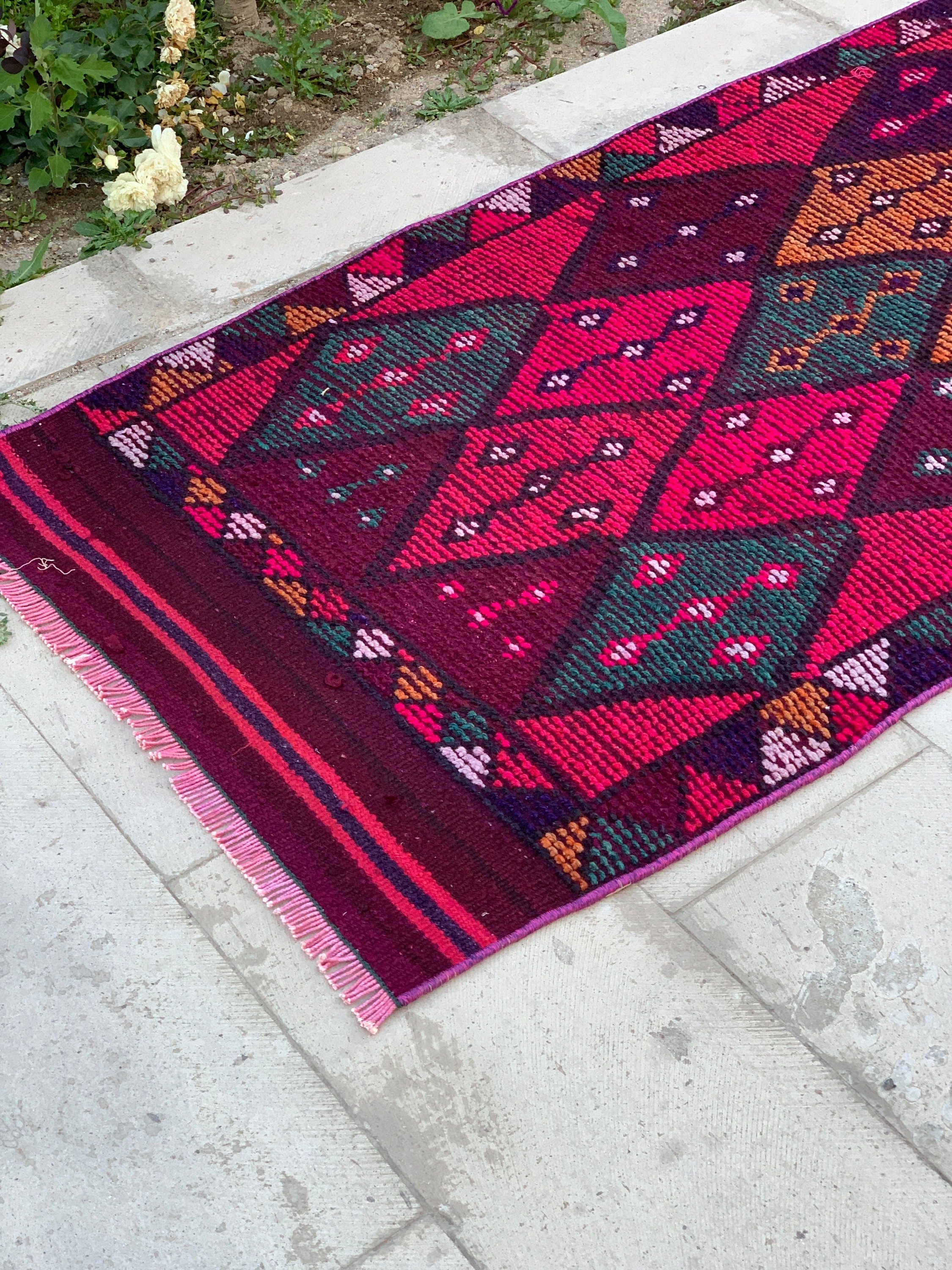 Vintage Rugs, Turkish Rug, Custom Rug, 2.9x12.5 ft Runner Rugs, Wool Rug, Hallway Rugs, Rugs for Corridor, Moroccan Rug, Oriental Rugs