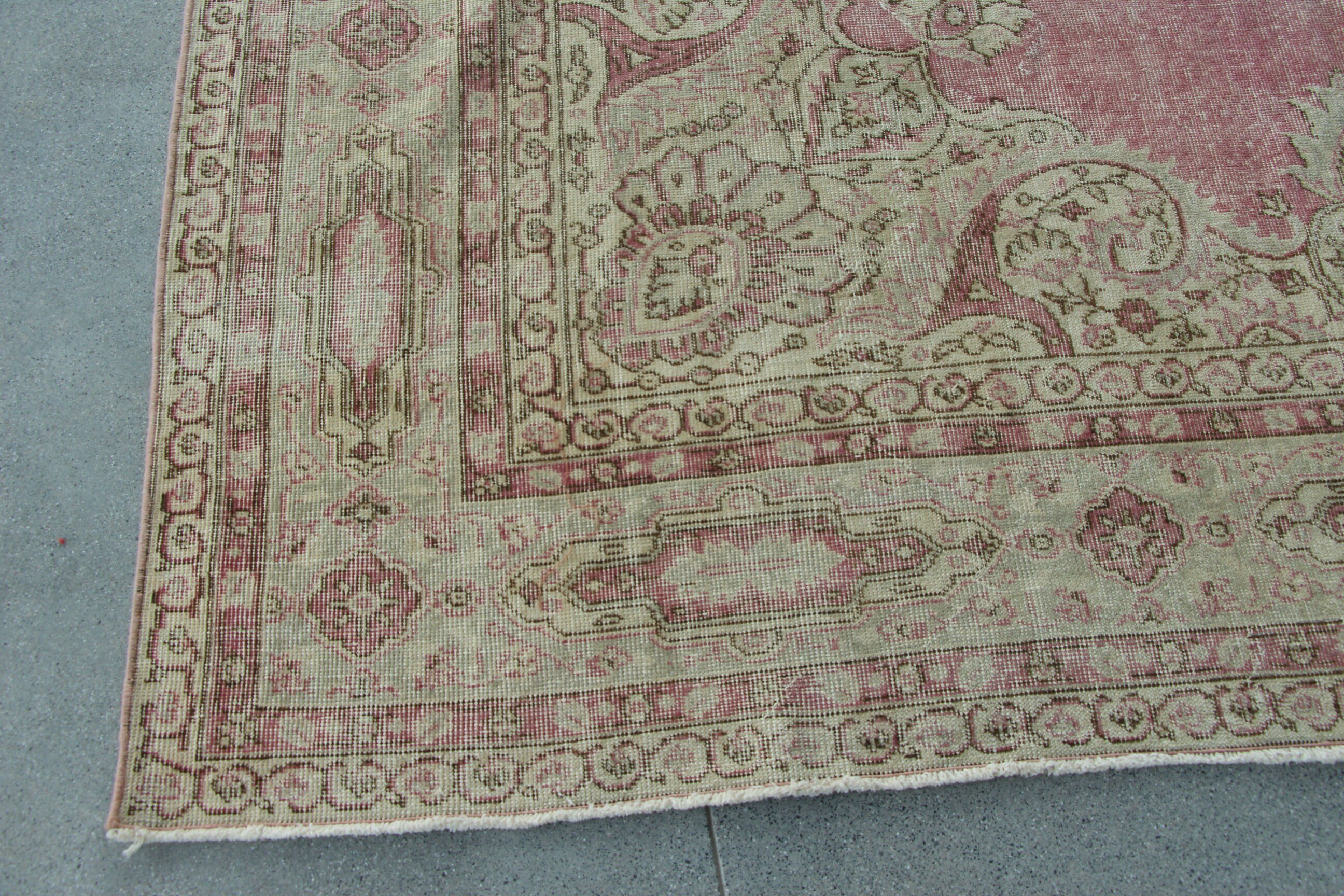 Vintage Halı, Oturma Odası Halısı, Türk Halısı, Bej Fas Halıları, Yün Halı, 8.1x12.1 ft Büyük Boy Halı, Yatak Odası Halıları, Eski Halı, Yemek Odası Halısı