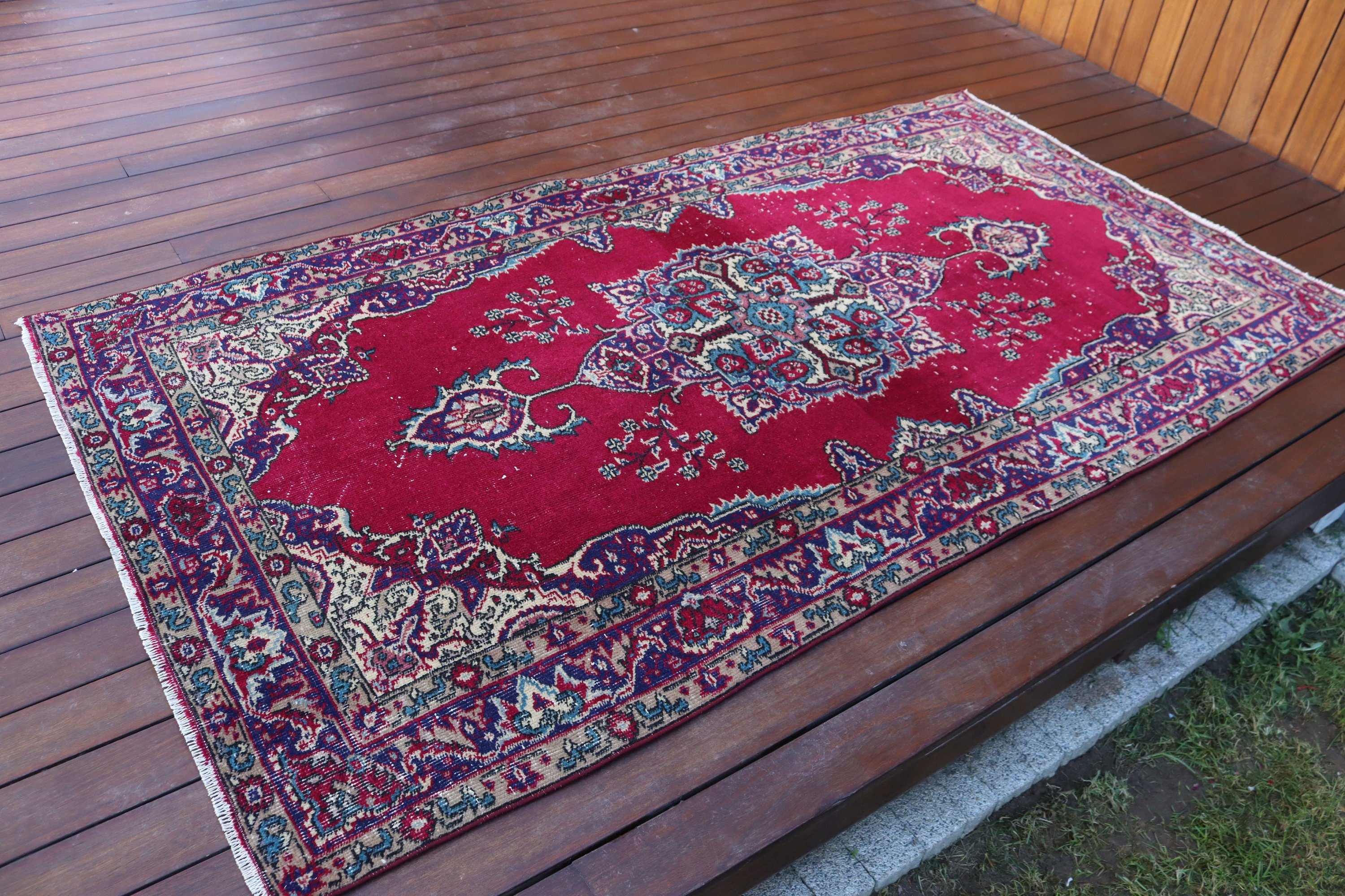 Mutfak Halısı, Türk Halıları, Yatak Odası Halıları, Lüks Halı, Yemek Odası Halısı, Vintage Halılar, 3,9x7,2 ft Alan Halıları, Kırmızı Düz ​​Dokuma Halı, Modern Halılar