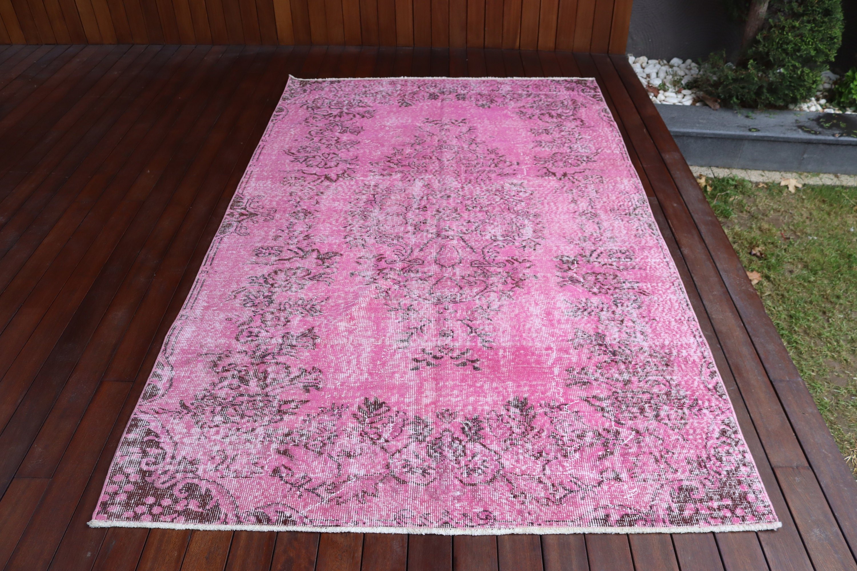 Kitchen Rug, Turkish Rugs, 4.9x8 ft Area Rug, Floor Rug, Boho Rug, Pink Home Decor Rugs, Dining Room Rugs, Vintage Rugs, Geometric Rug