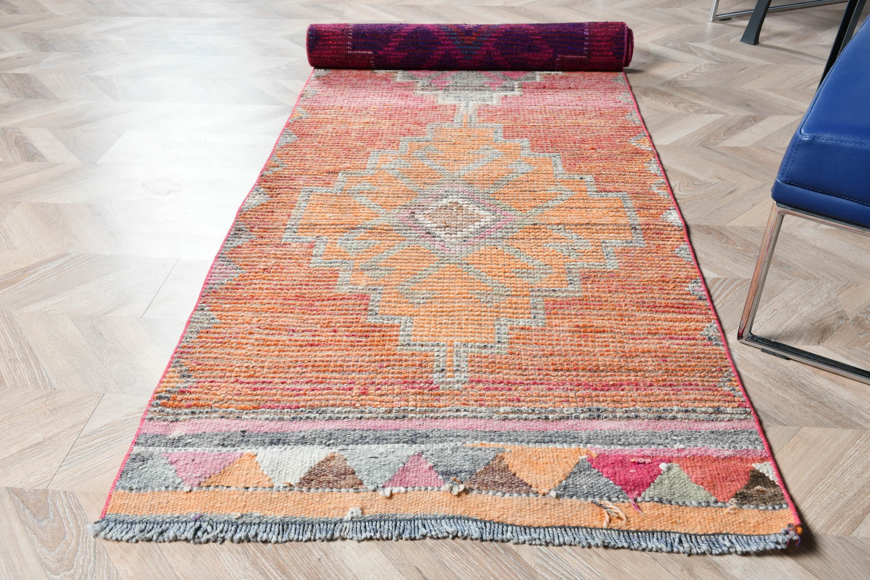 Yurt Halısı, Yatak Odası Halısı, Mutfak Halıları, Pembe Yün Halı, Türk Halısı, 3x10,3 ft Runner Halısı, Runner Halıları, Vintage Halılar, Eski Halılar, Harika Halılar