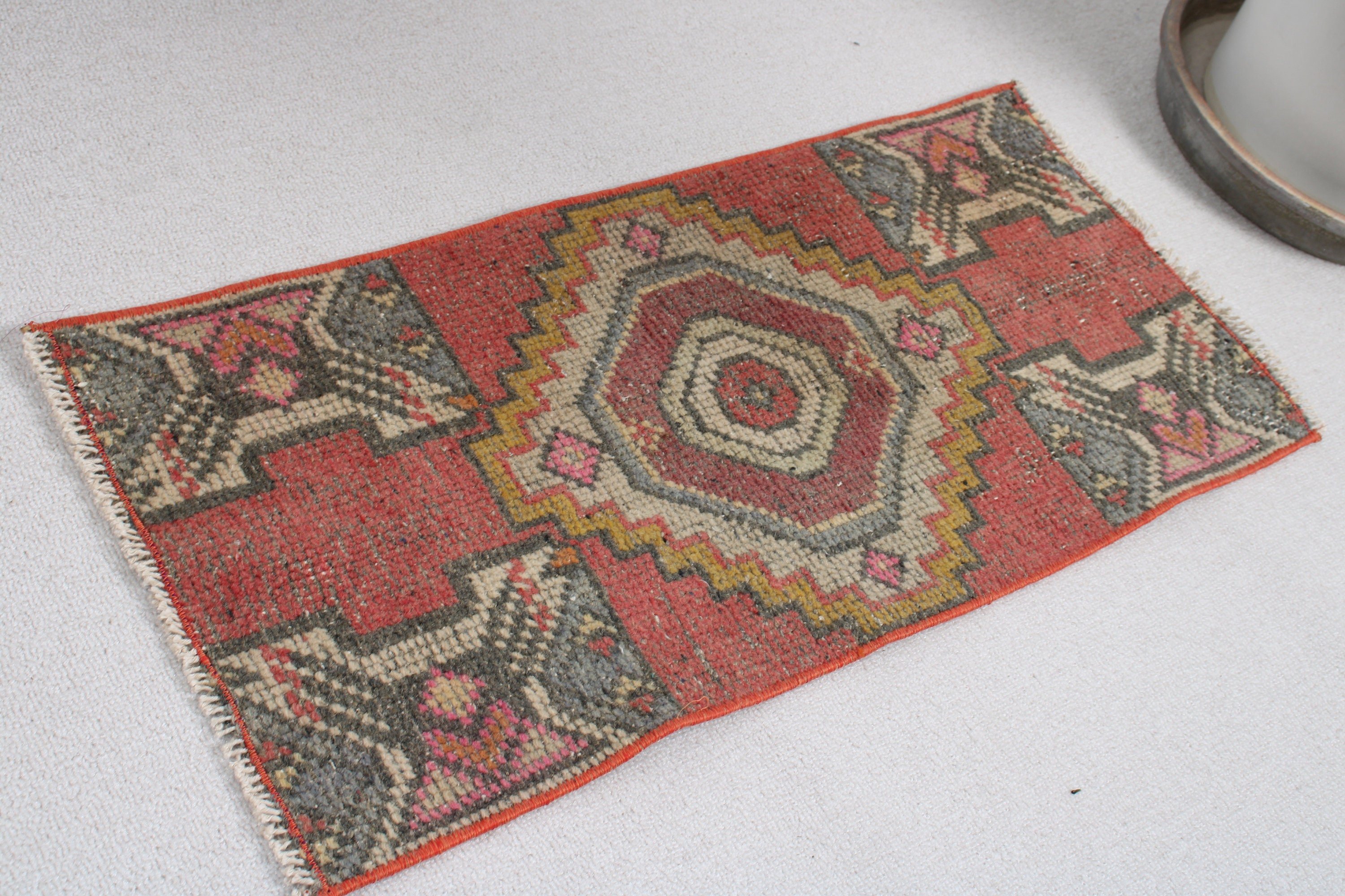 1.2x2.6 ft Small Rugs, Anatolian Rugs, Red Floor Rugs, Kitchen Rugs, Vintage Rug, Nursery Rug, Turkish Rug, Organic Rugs, Statement Rug