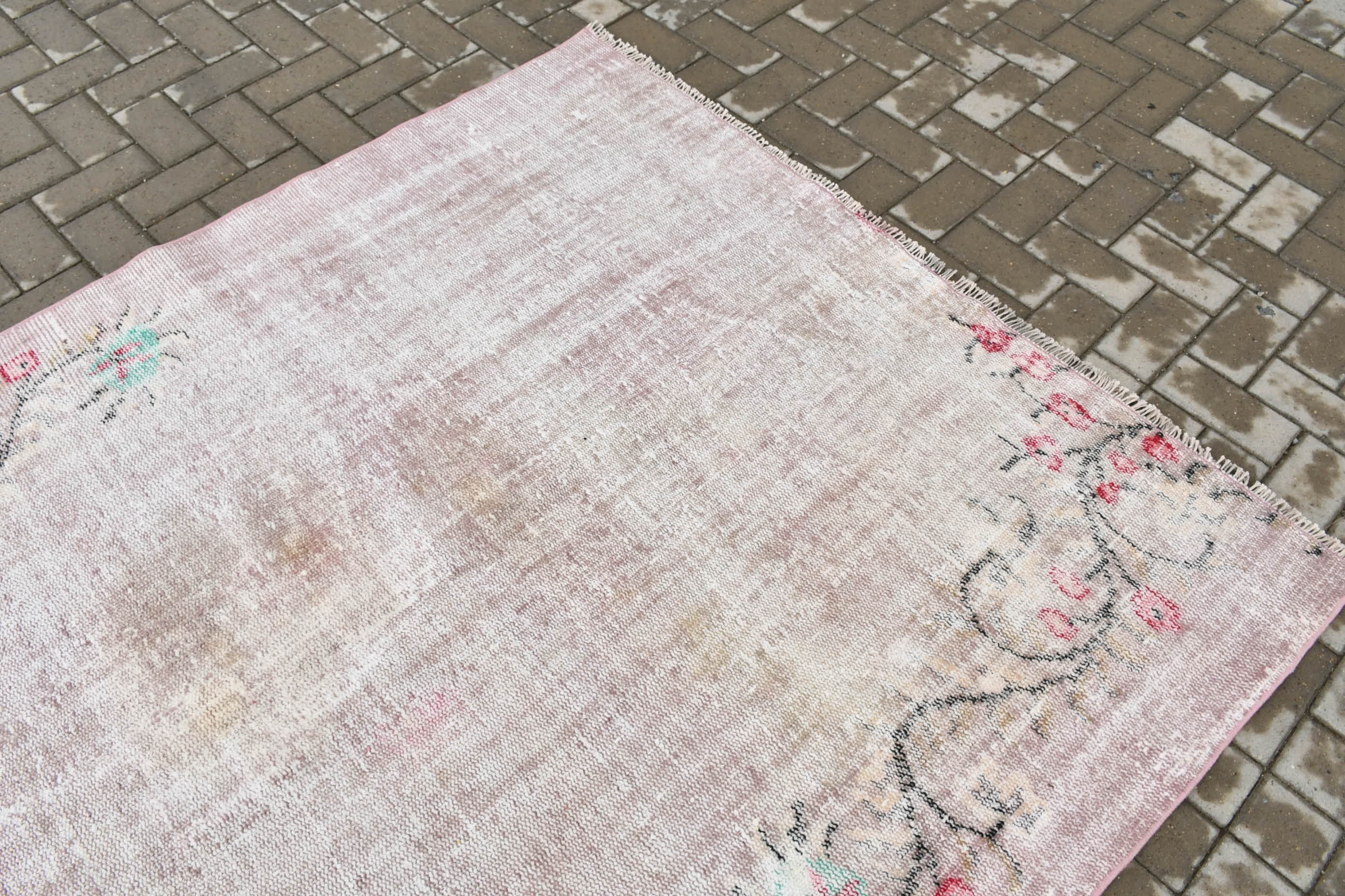 Turkish Rug, Floor Rug, Designer Rug, Nursery Rugs, Pink Anatolian Rug, Vintage Rug, 5.2x6.3 ft Area Rug, Rugs for Area, Bedroom Rug