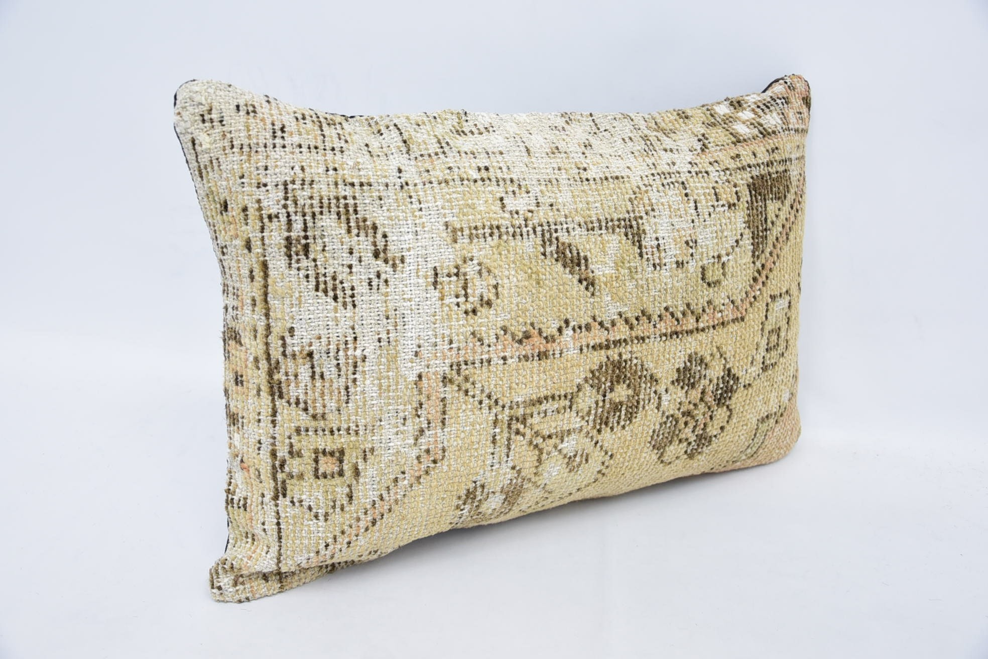Turkish Pillow, 16"x24" Beige Pillow Case, Customized Cushion, Handmade Kilim Cushion, Couch Cushion Cover, Kilim Pillow