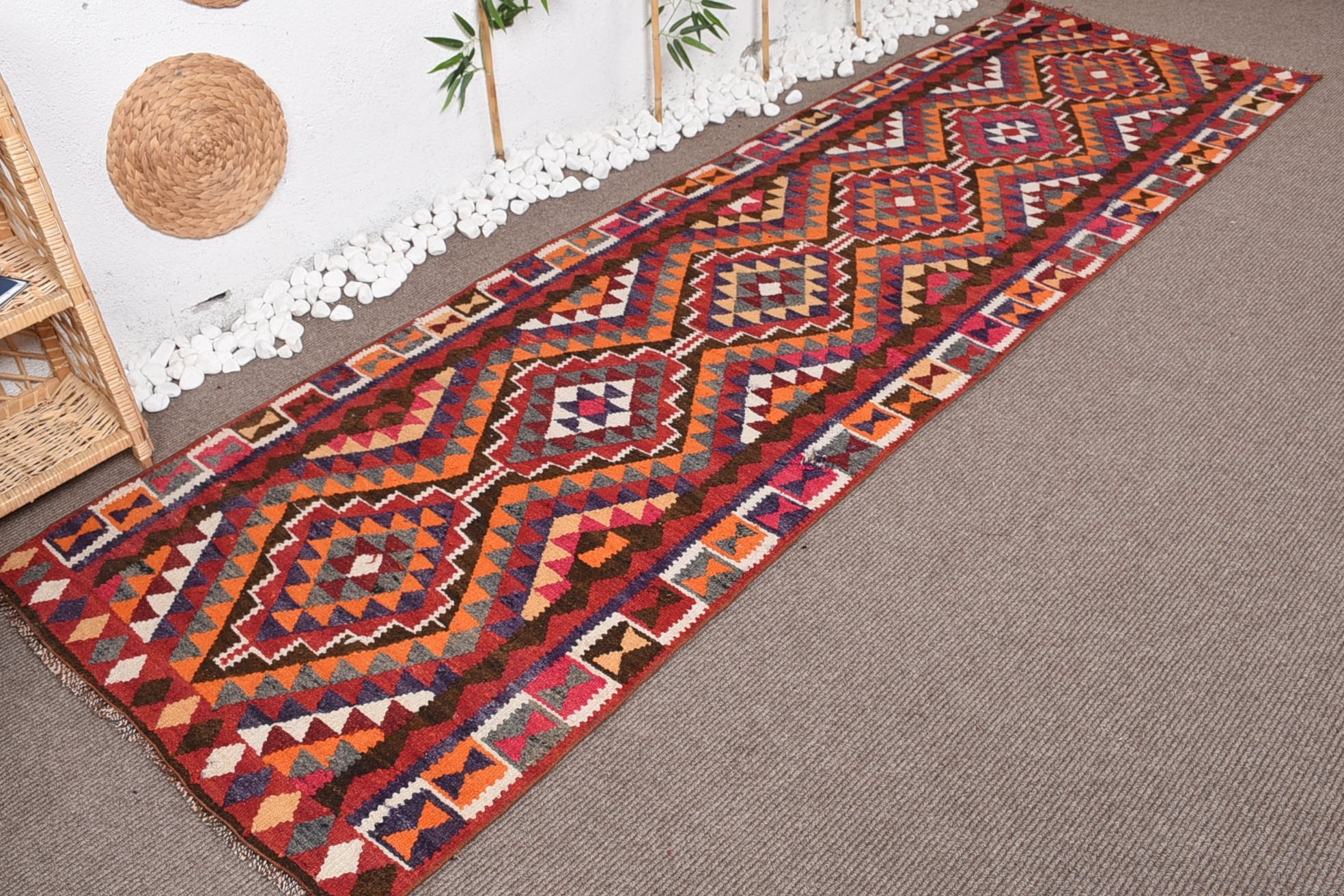 Oriental Rug, Vintage Home Decor Rugs, Vintage Rug, Kilim, 3.3x11.2 ft Runner Rug, Rugs for Kitchen, Turkish Rugs, Wool Rug, Kitchen Rug