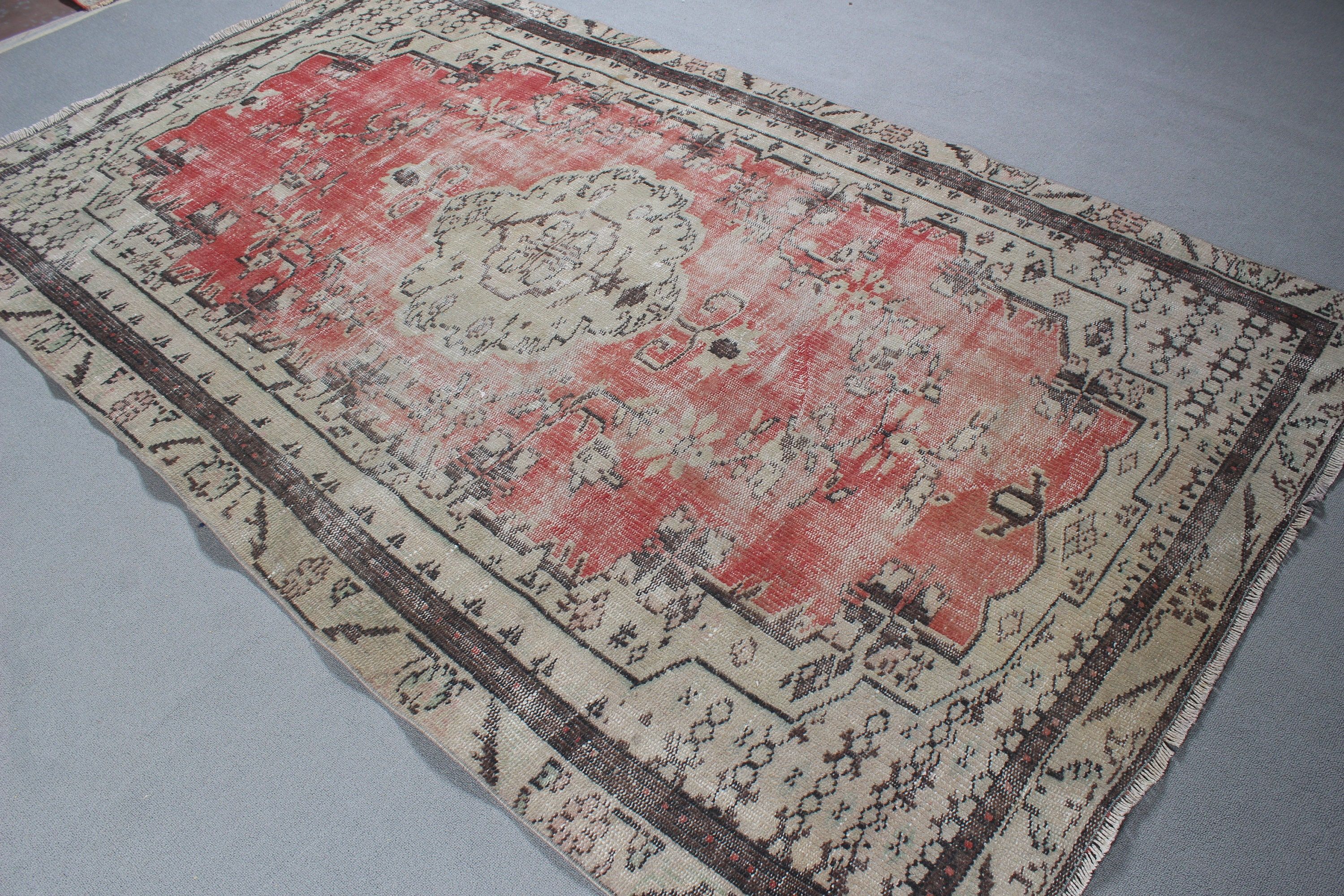 Vintage Rugs, Bedroom Rugs, Anatolian Rugs, Turkey Rugs, Floor Rugs, Red Oriental Rug, Living Room Rugs, Turkish Rugs, 5.2x8.5 ft Large Rug