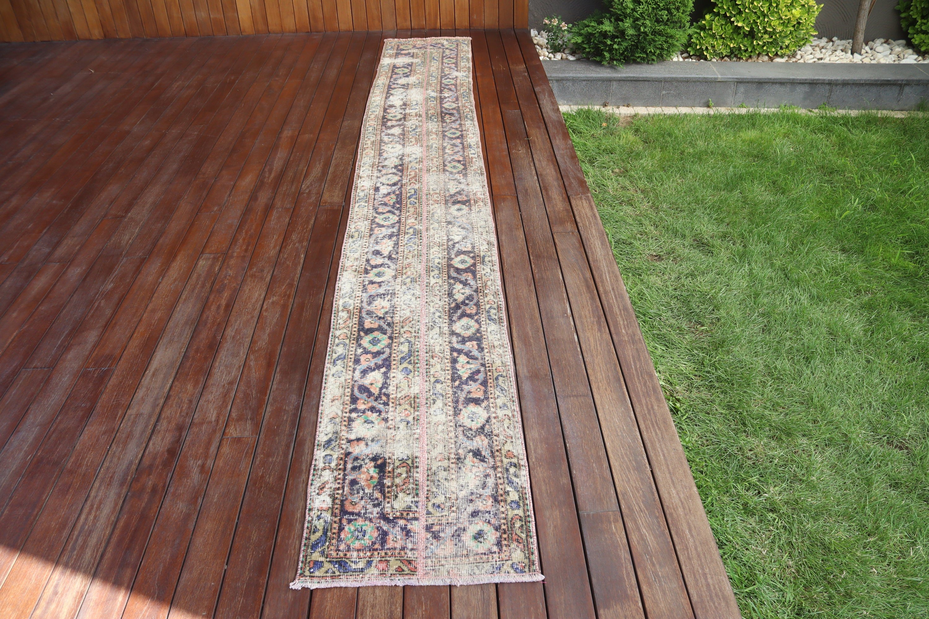 Vintage Halılar, Havalı Halı, Türk Halıları, 1,6x12,5 ft Runner Halıları, Merdiven Halısı, Mutfak Halısı, Mavi Lüks Halı, Koridor Halıları, Oushak Halısı