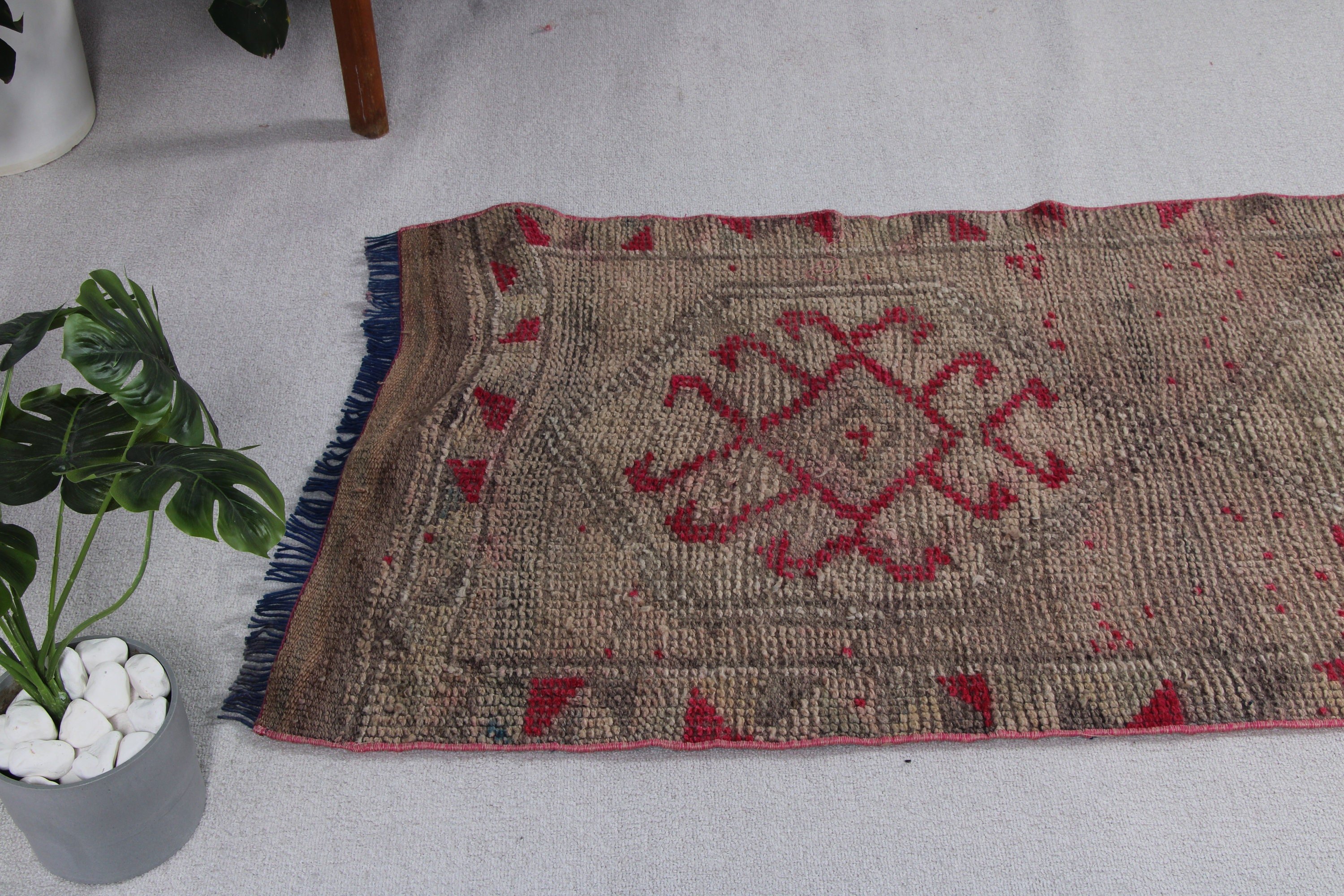 Koridor Halıları, Türk Halıları, Pembe Geometrik Halı, Vintage Halı, Lüks Halı, 2.6x10.5 ft Runner Halıları, Oryantal Halı, Boho Halı, Mutfak Halısı