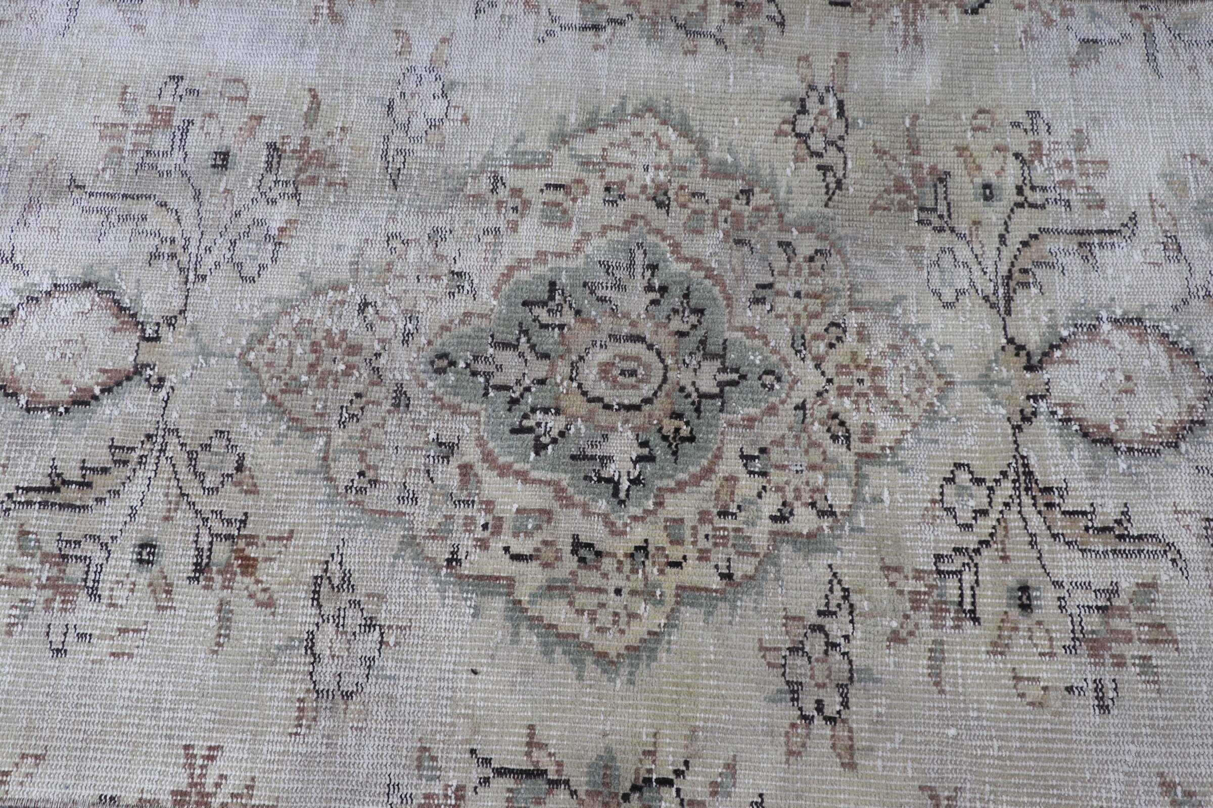 Antika Halı, Merdiven Halısı, Bej Yün Halı, Oryantal Halılar, 2.6x6.5 ft Runner Halısı, Runner Halıları, Vintage Halı, Türk Halıları, Mutfak Halıları