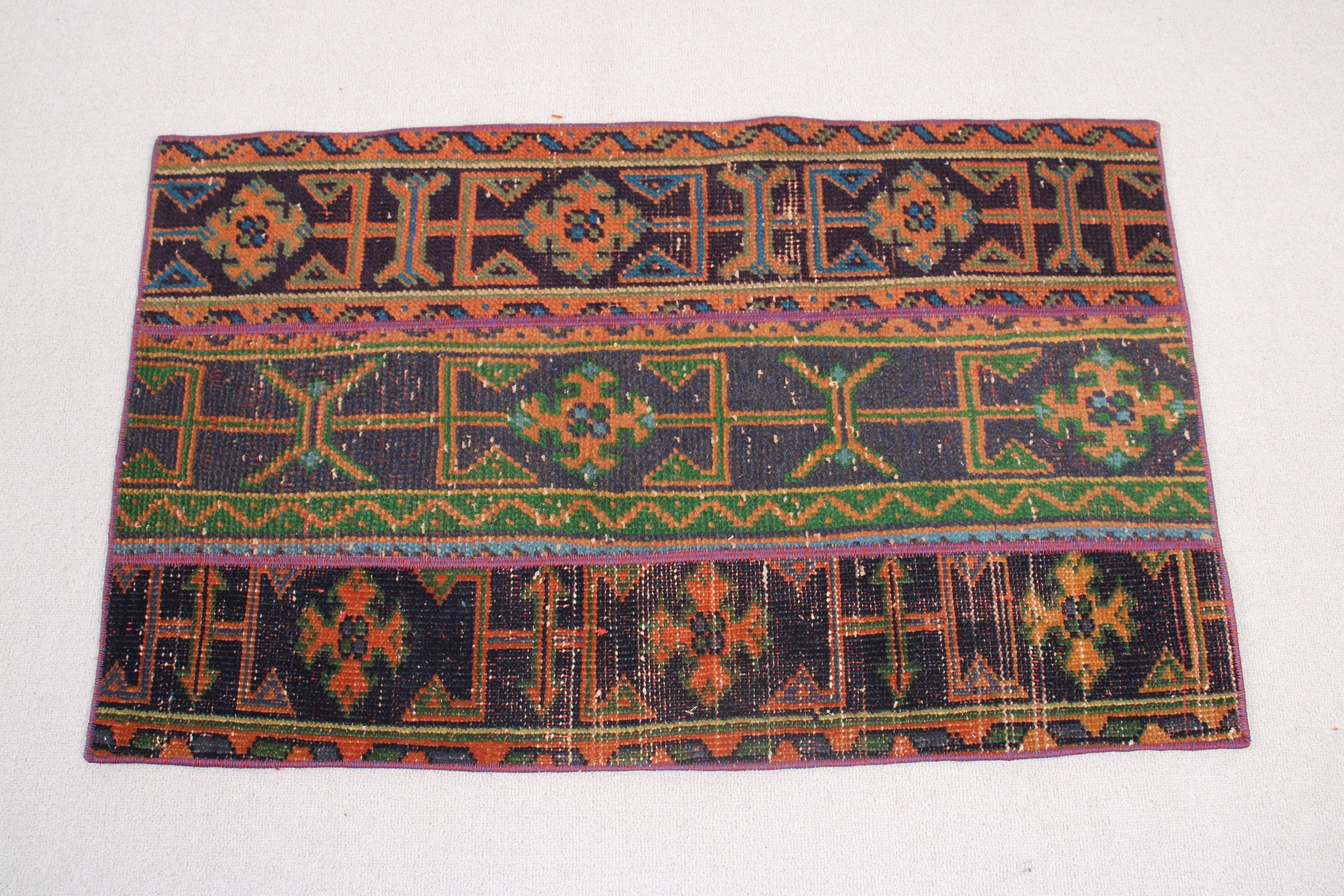 Vintage Halı, Harika Halılar, 1.9x3.2 ft Küçük Halılar, Türk Halıları, Duvara Asılı Halı, Banyo Halısı, Etnik Halılar, Geometrik Halı, Mavi Boho Halılar