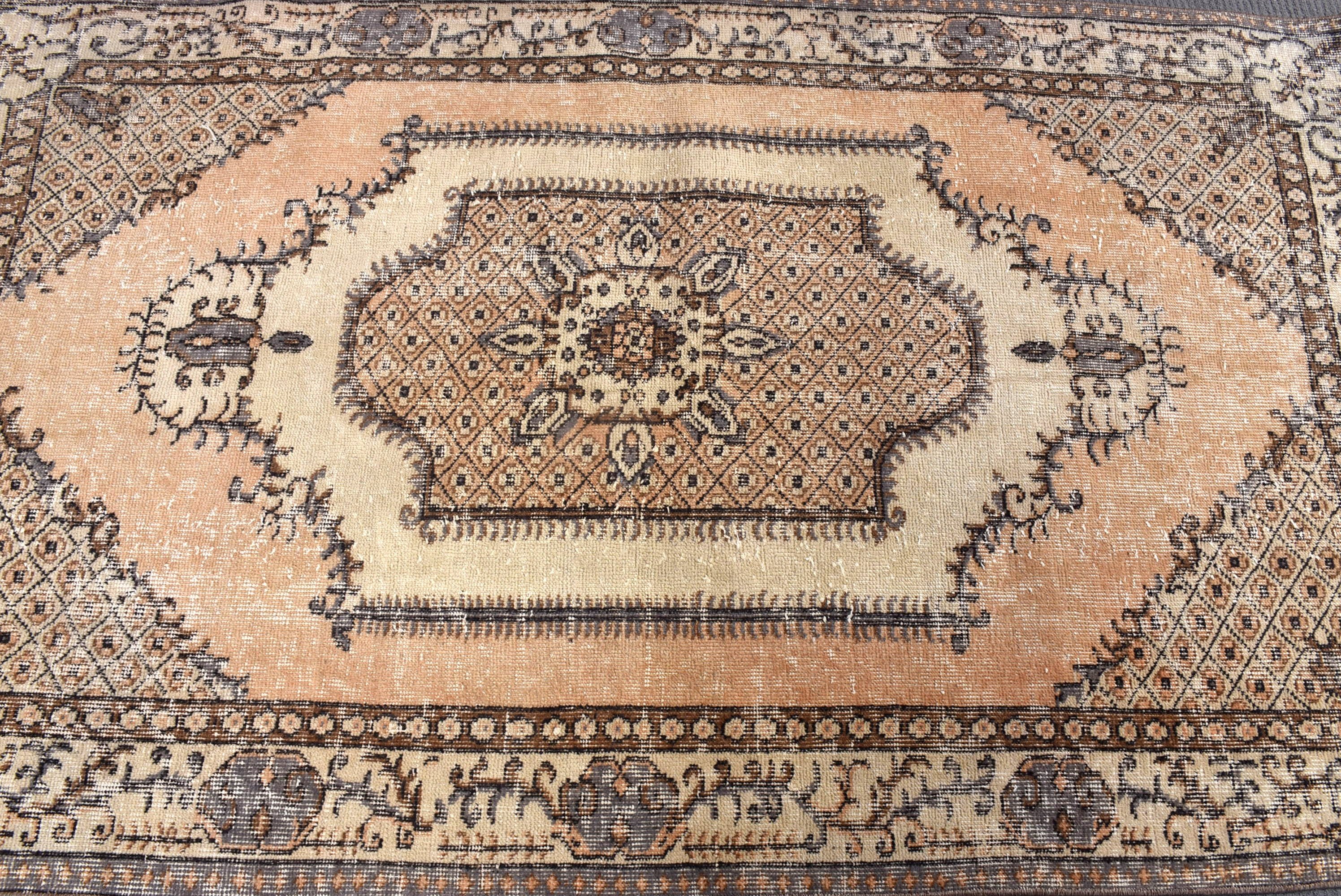 Dekoratif Halılar, Yer Halısı, 3,7x6,3 ft Aksan Halısı, Giriş Halıları, Vintage Halılar, Aztek Halıları, Türk Halıları, Turuncu Yatak Odası Halıları