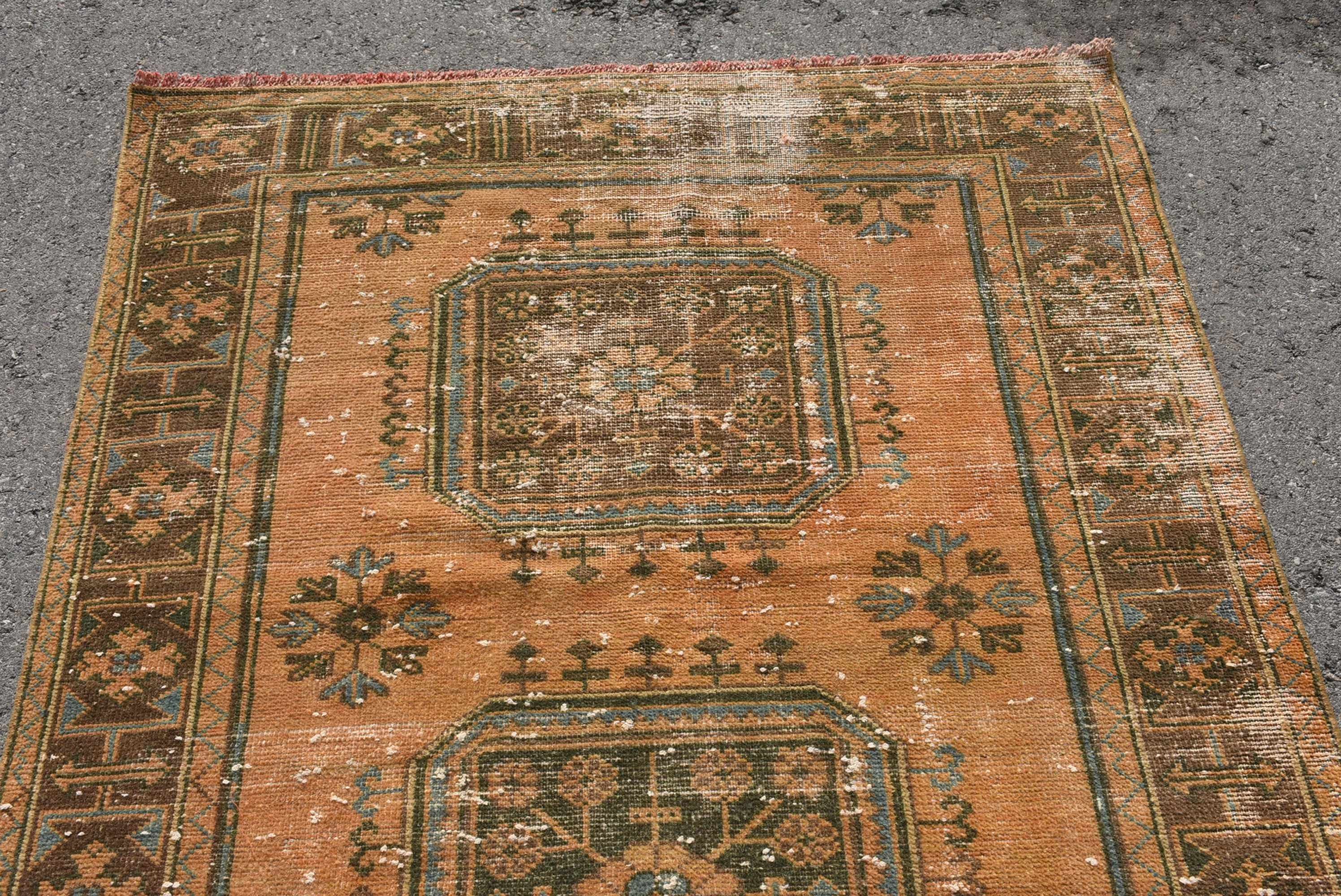 Red Moroccan Rugs, Corridor Rug, Turkish Rug, 4.4x11.2 ft Runner Rug, Hallway Rug, Vintage Rug, Antique Rugs, Kitchen Rug, Nomadic Rug