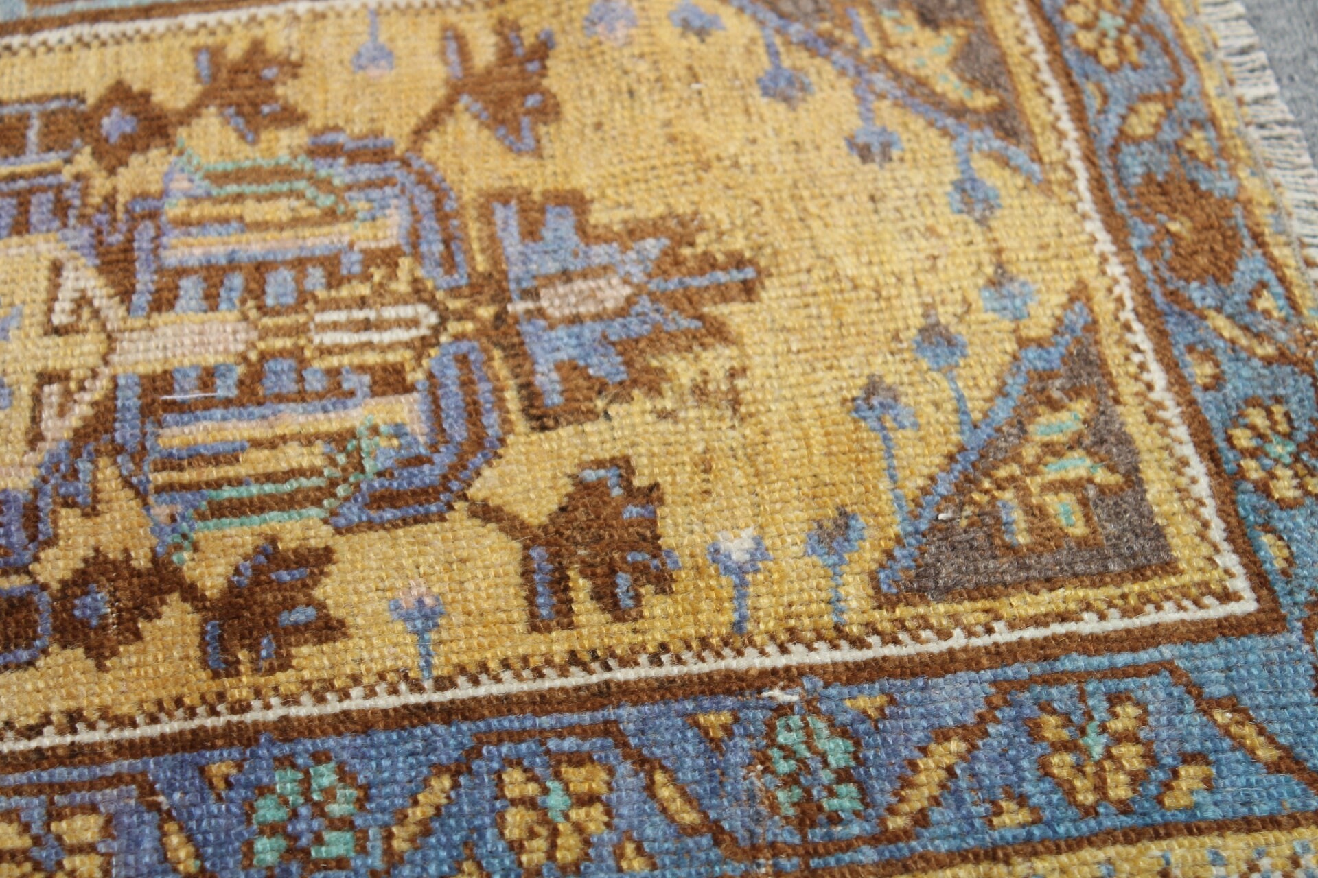 Yellow Antique Rug, Bedroom Rugs, Bath Rugs, Vintage Rug, Turkish Rugs, 1.6x2.4 ft Small Rug, Rugs for Car Mat, Eclectic Rugs