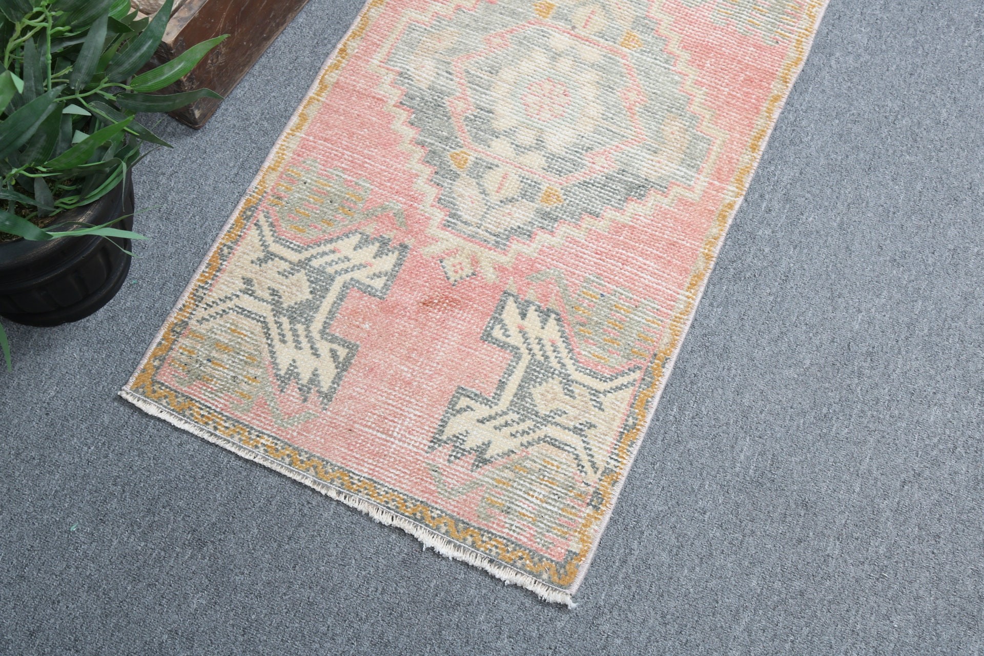 Vintage Rugs, Nursery Rug, Bedroom Rug, Handwoven Rug, Turkish Rugs, Aztec Rug, Oushak Rug, 1.5x2.9 ft Small Rugs, Red Handwoven Rug