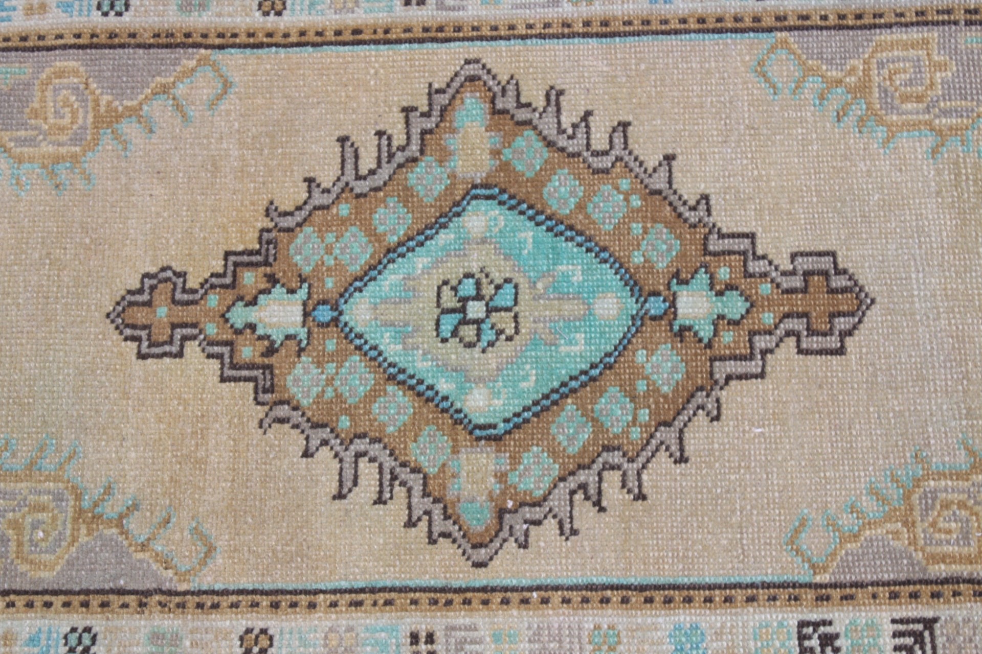 Fas Halısı, Vintage Halı, Duvara Asılı Halılar, Banyo Halısı, 1,5x3 ft Küçük Halı, Türk Halısı, Organik Halılar, Antika Halılar, Sarı Yün Halı