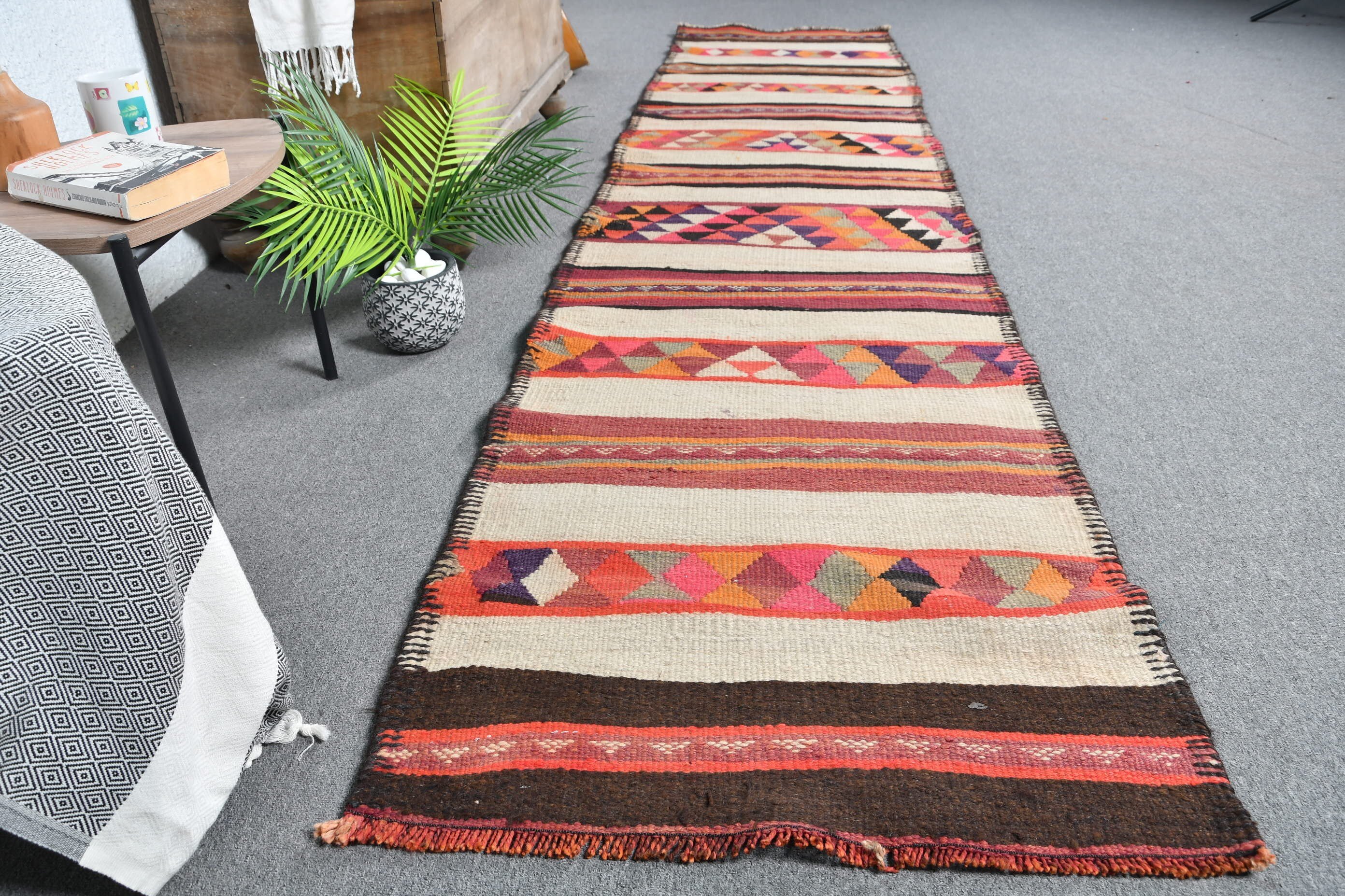 Tribal Rug, Rugs for Corridor, Pink Bedroom Rug, Turkish Rugs, Antique Rugs, Kitchen Rugs, Vintage Rug, 2.6x11 ft Runner Rug