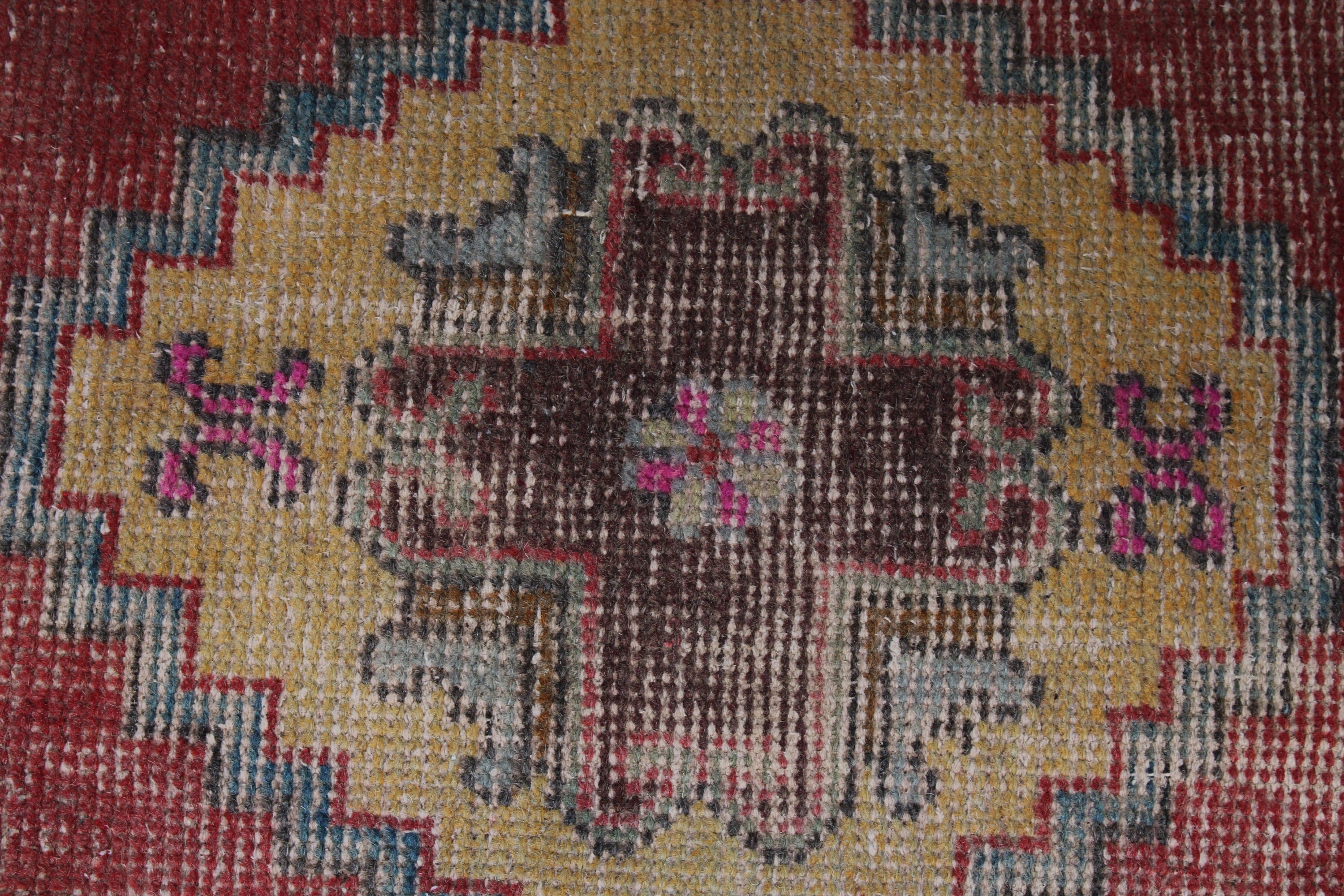 Giriş Halısı, 1.3x3 ft Küçük Halılar, Türk Halıları, Araba Mat Halısı, Anadolu Halısı, Kırmızı Yatak Odası Halıları, Oushak Halısı, Vintage Halılar, Küçük Boho Halıları