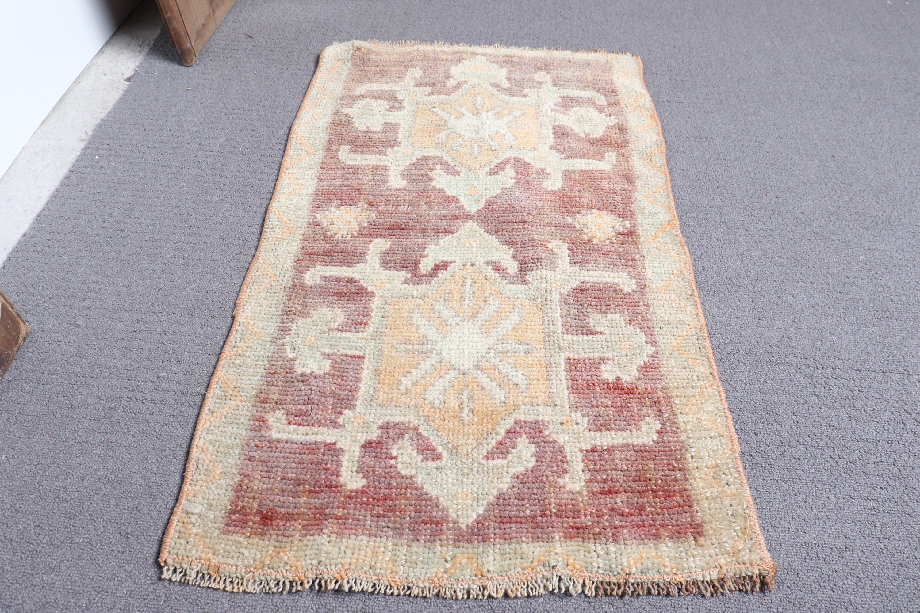 1.4x2.4 ft Küçük Halı, Banyo Halısı, Yeşil Fas Halıları, Oryantal Halı, Vintage Halılar, Dış Mekan Halısı, Türk Halıları, Yün Halı, Duvara Asılı Halılar