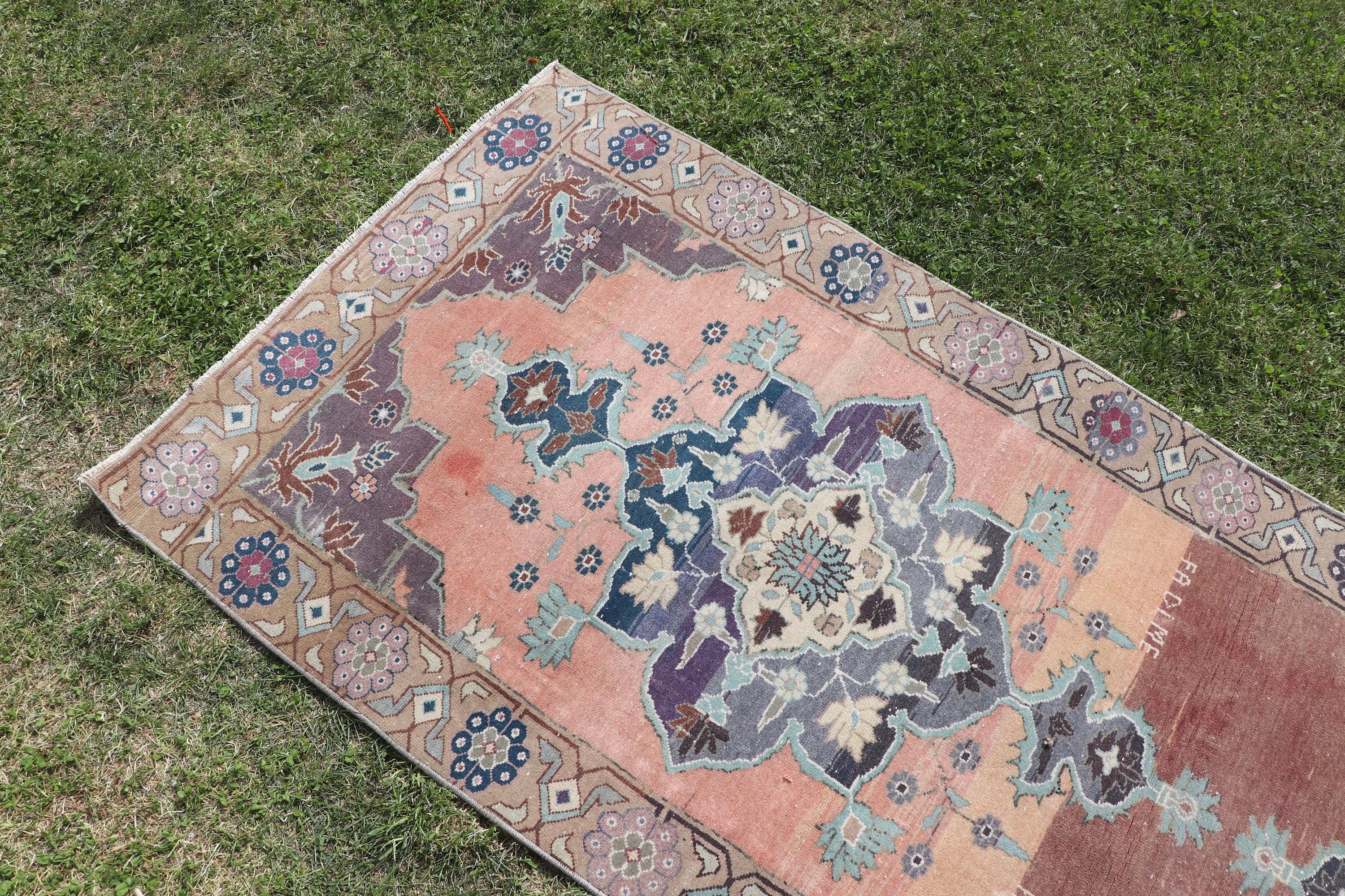 Vintage Halı, Vintage Yolluk Halısı, Oushak Halısı, Kahverengi Oushak Halısı, 2.8x7.5 ft Runner Halısı, Türk Halıları, Yün Halıları, Uzun Yolluk Halıları, Yer Halısı