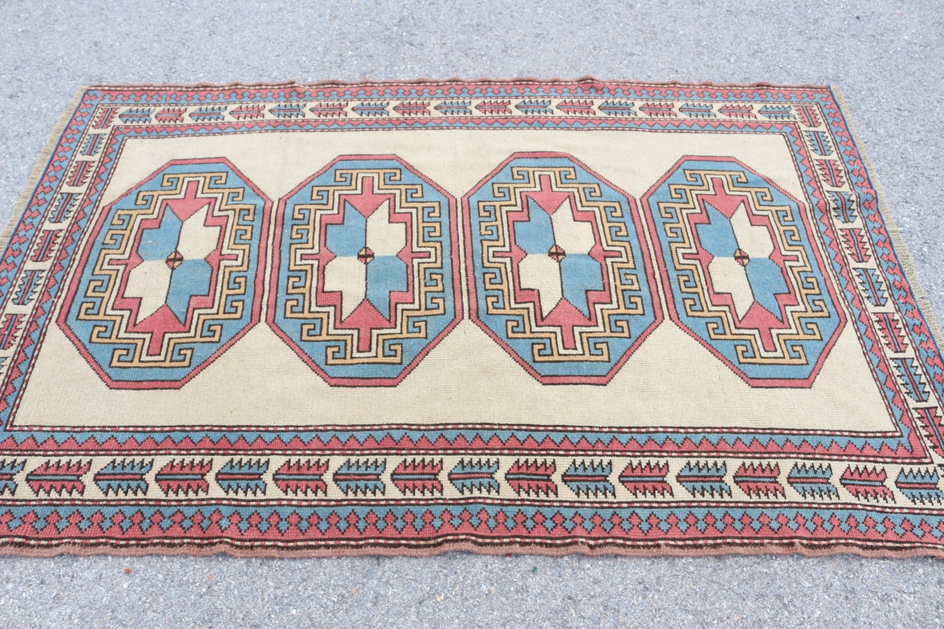 Rugs for Kitchen, Turkish Rug, Moroccan Rug, Beige Home Decor Rugs, Floor Rug, Turkish Area Rug Rugs, 4.2x6.7 ft Area Rug, Vintage Rug