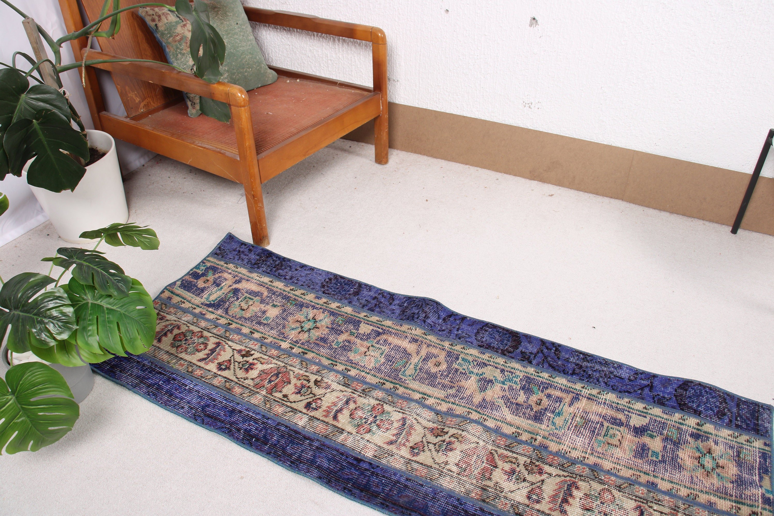 Bath Rug, Car Mat Rug, Vintage Rug, 2x5 ft Small Rugs, Antique Rugs, Rugs for Bath, Turkish Rugs, Home Decor Rug, Blue Cool Rugs, Floor Rug