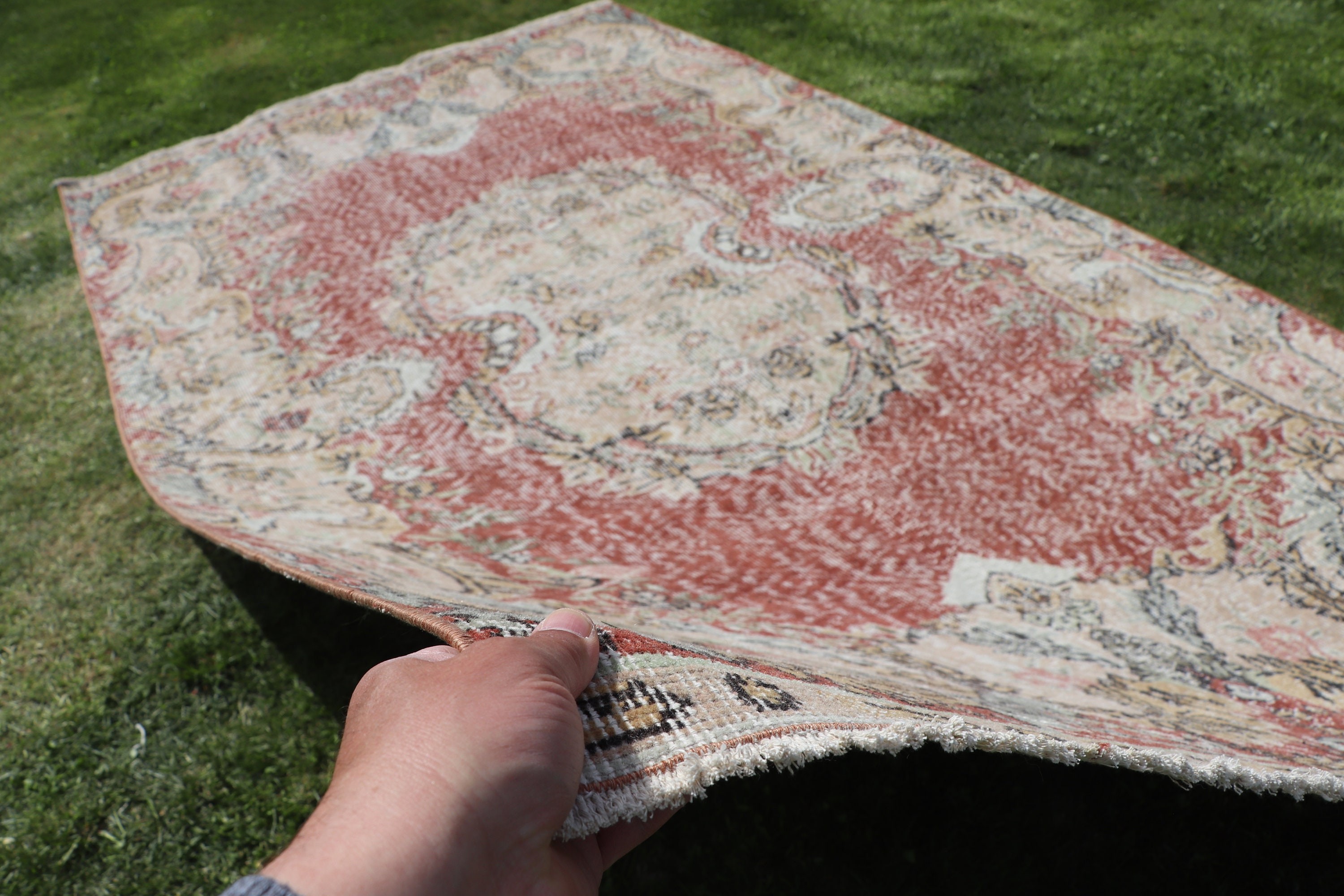 Red Neutral Rugs, Turkish Rug, Floor Rugs, Large Vintage Rug, Vintage Rug, Moroccan Rug, 5.1x9.3 ft Large Rug, Bedroom Rug, Outdoor Rug