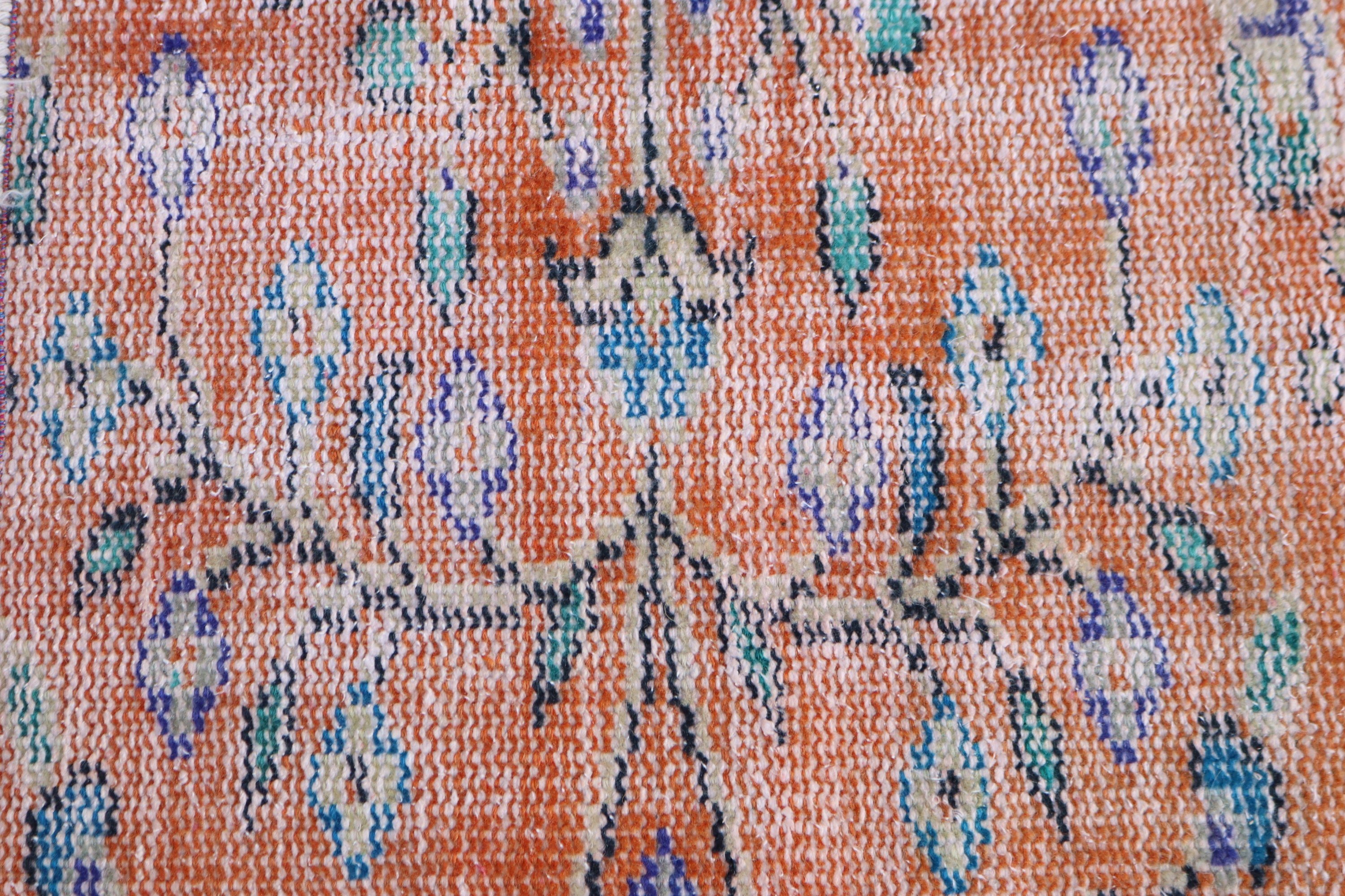 Luxury Rug, Orange Floor Rugs, Bath Rugs, Vintage Rugs, Small Boho Rugs, Boho Rug, Turkish Rug, Rugs for Car Mat, 1.5x2.3 ft Small Rugs