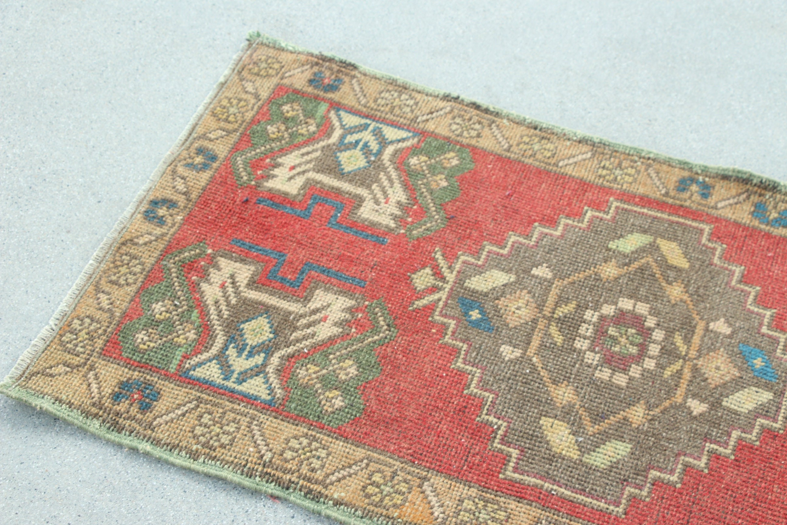 Vintage Rugs, Bath Rug, Small Boho Rug, Artistic Rugs, Red Home Decor Rug, Turkish Rug, 1.8x3.2 ft Small Rug, Flatweave Rug