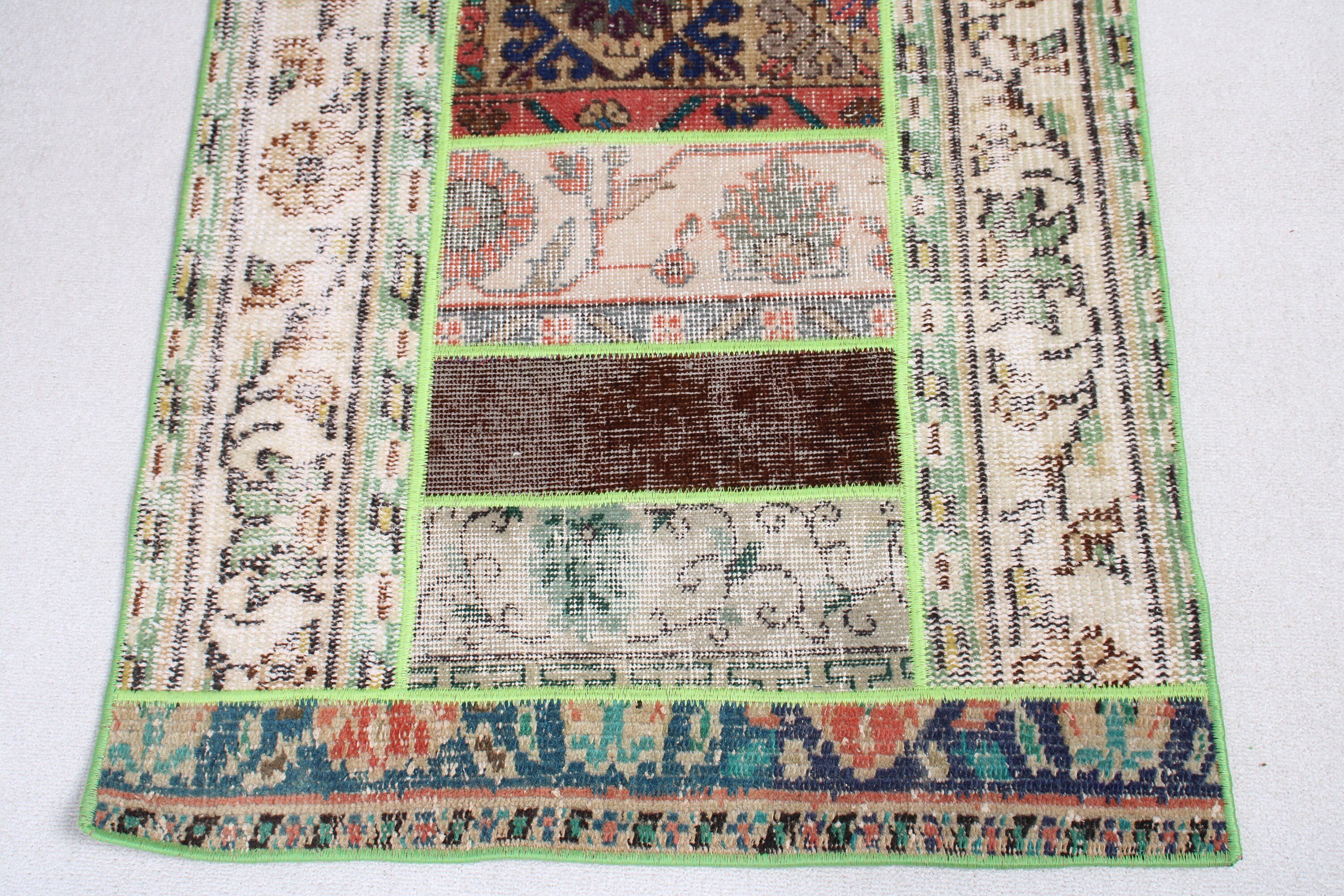 Green Anatolian Rugs, Turkish Rugs, Oriental Rug, Home Decor Rugs, Dorm Rug, 2.5x4.1 ft Small Rugs, Bath Rugs, Vintage Rug, Door Mat Rugs