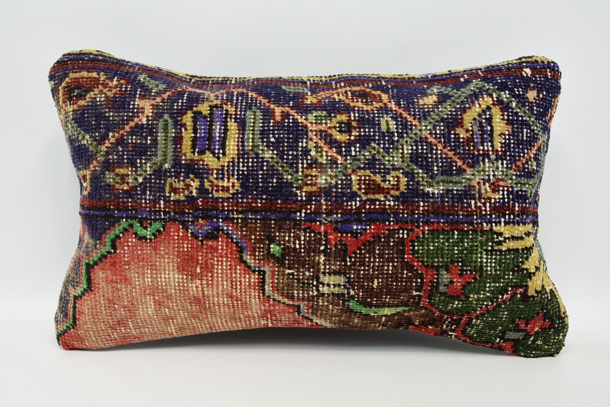 Kilim Cushion Sham, Ethnic Pillow Sham, Throw Kilim Pillow, Home Decor Pillow, Neutral Pillow, 12"x20" Blue Cushion Cover