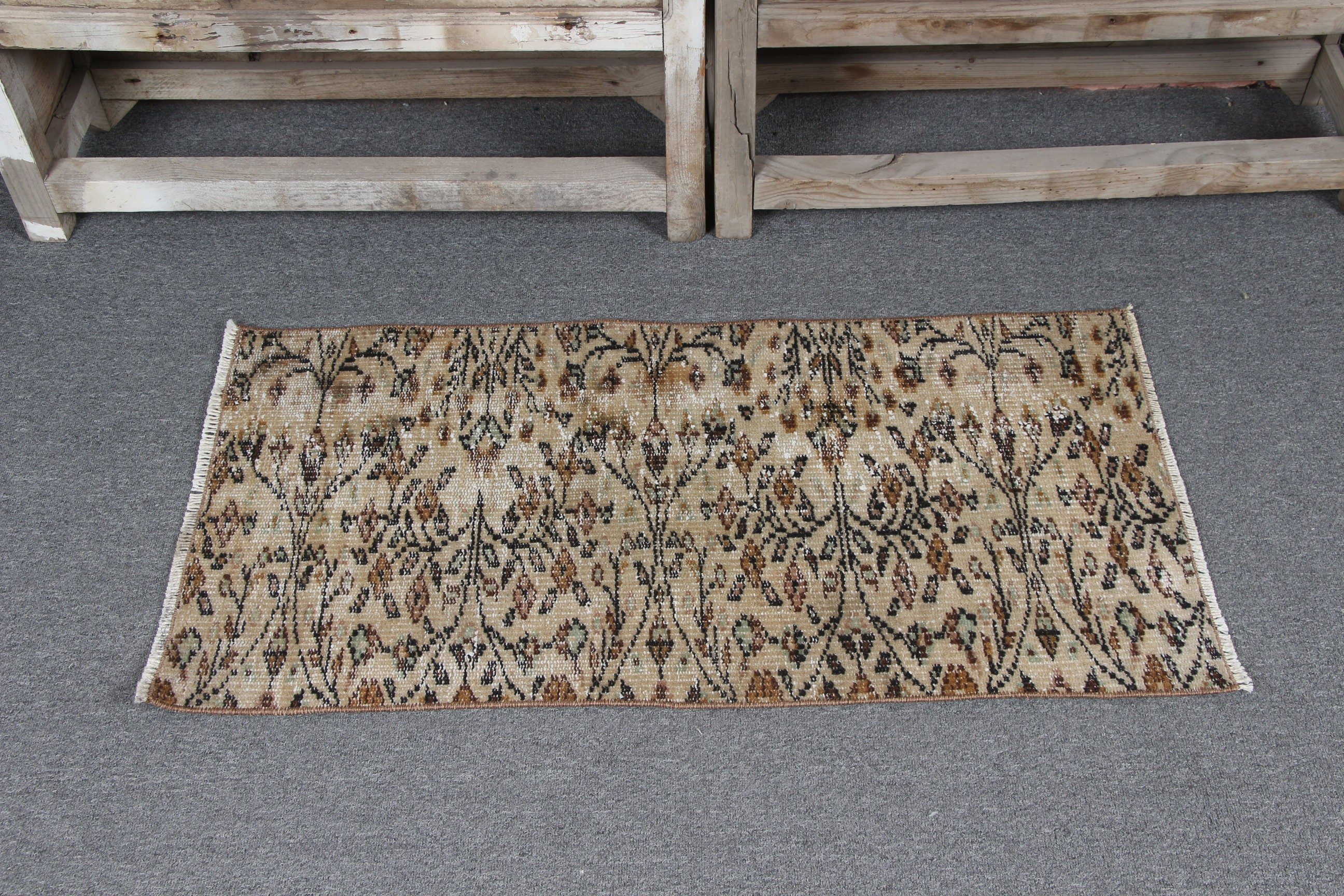 Brown Luxury Rug, Kitchen Rug, Turkish Rugs, 1.6x3.2 ft Small Rug, Nursery Rugs, Moroccan Rugs, Organic Rugs, Neutral Rugs, Vintage Rugs